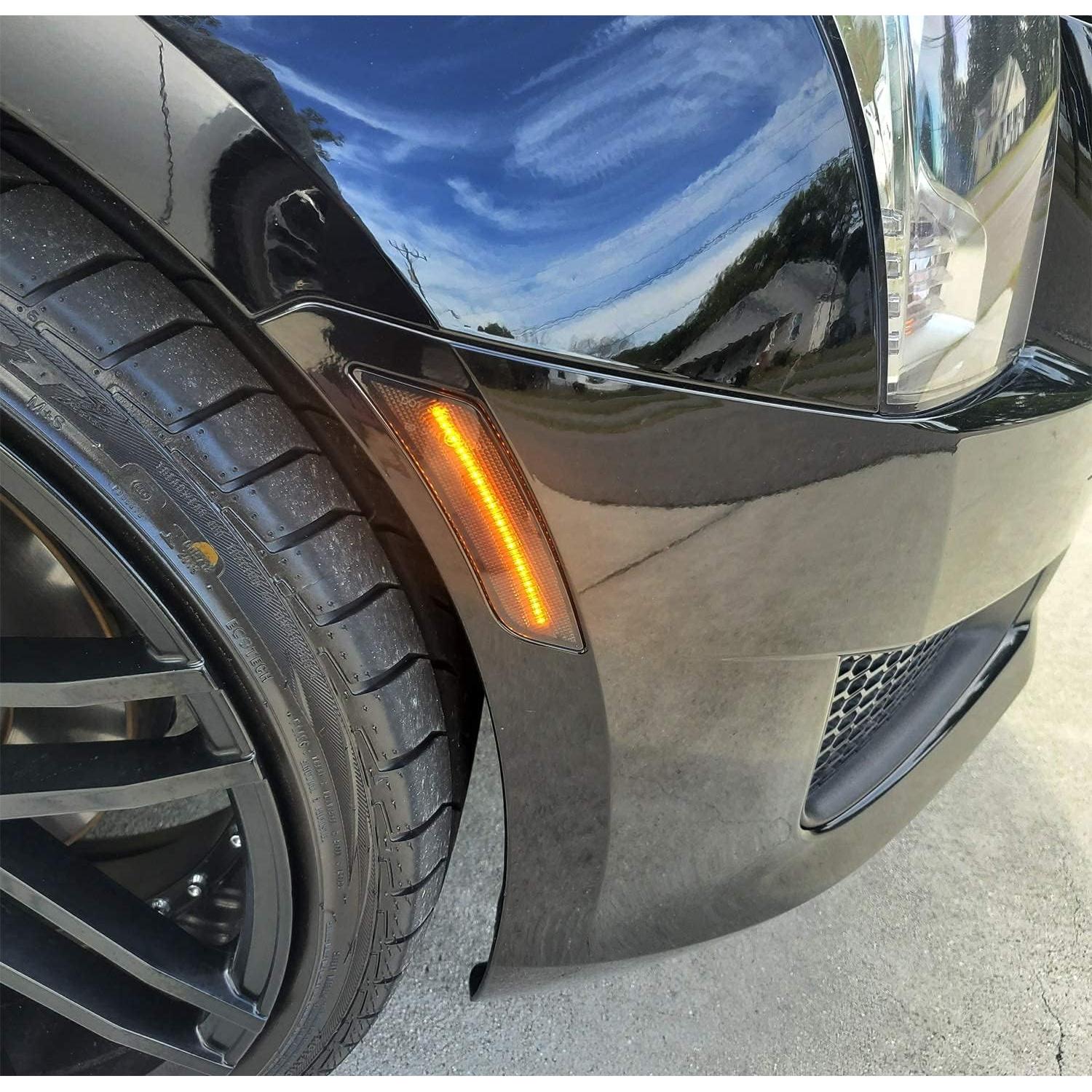 Kit de Luz de Marcador Lateral LED iJDMTOY Lente Ahumada Ámbar