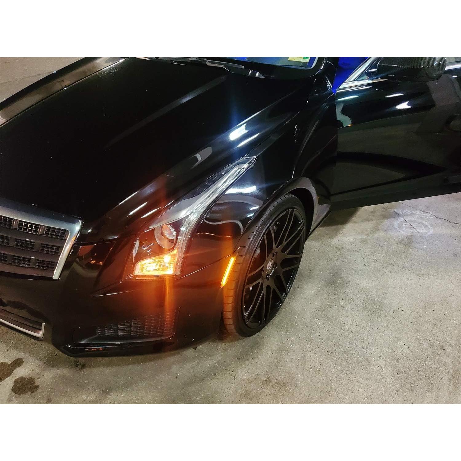 Kit de Luz de Marcador Lateral LED iJDMTOY Lente Ahumada Ámbar