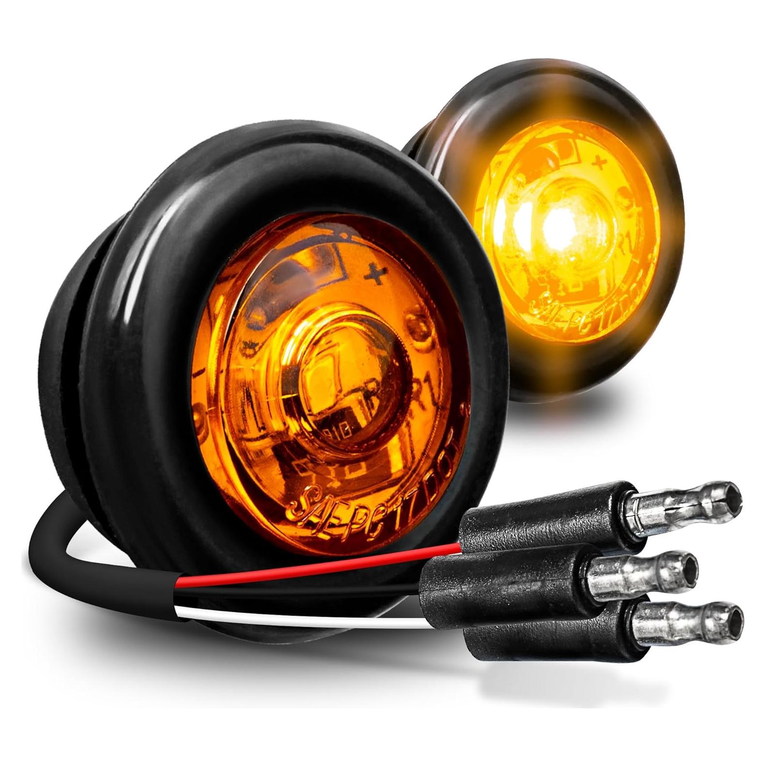 Luz Marcadora LED Redonda 3/4" Ámbar ONLINE LED STORE - Paquete de 2