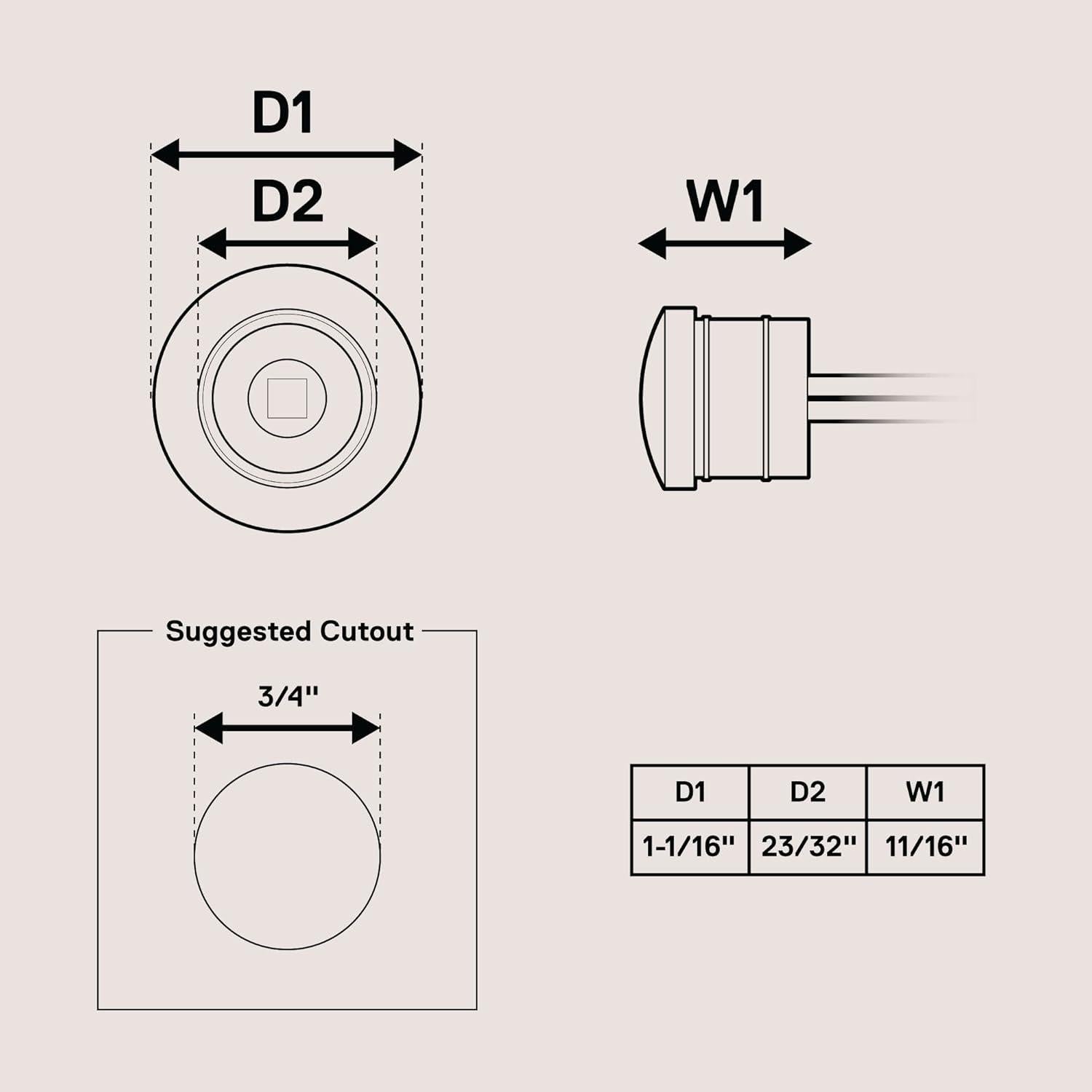 Luz Marcadora LED Redonda 3/4" Ámbar ONLINE LED STORE - Paquete de 2
