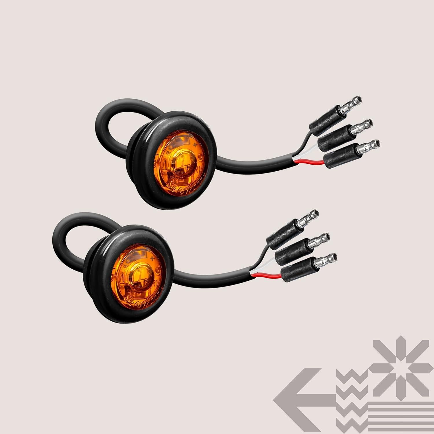 Luz Marcadora LED Redonda 3/4" Ámbar ONLINE LED STORE - Paquete de 2