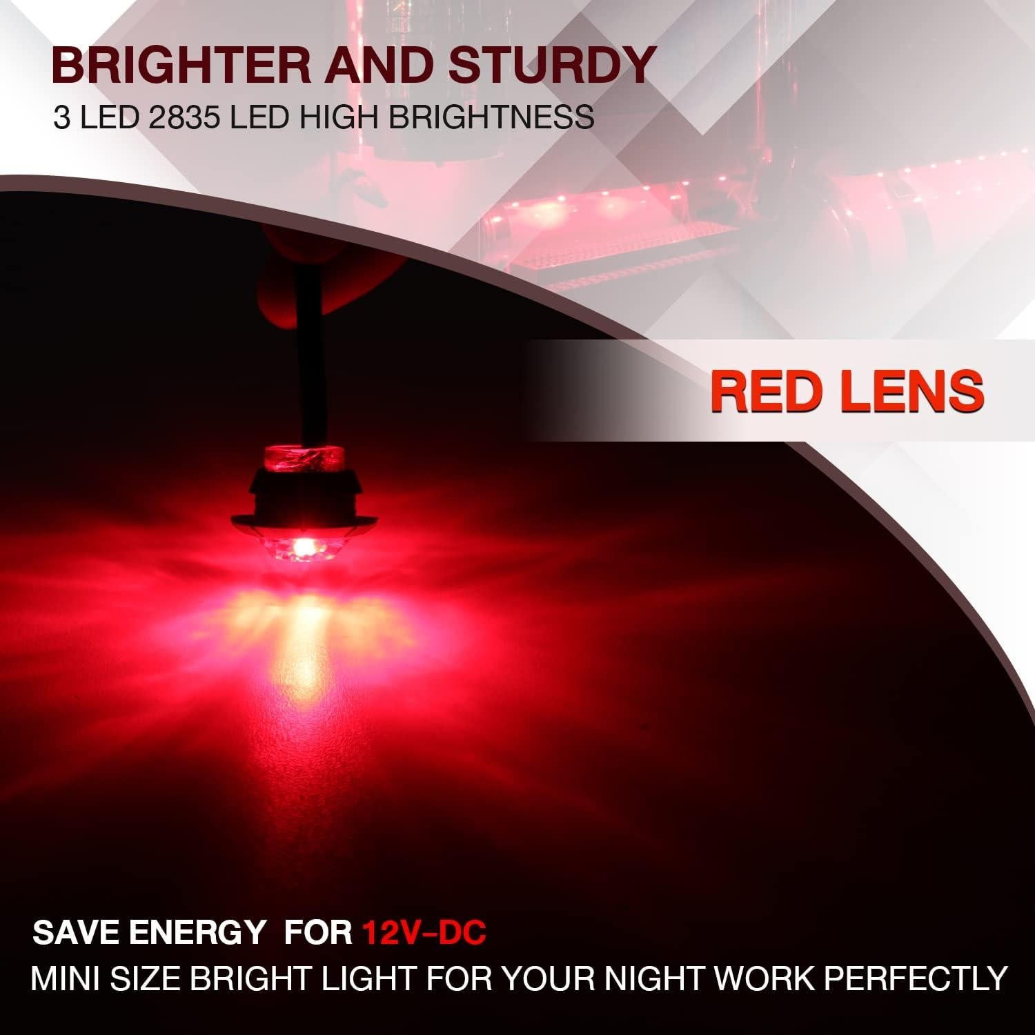 Luces de Marcador LED TMH 20 pcs 3/4" Ámbar y Rojo