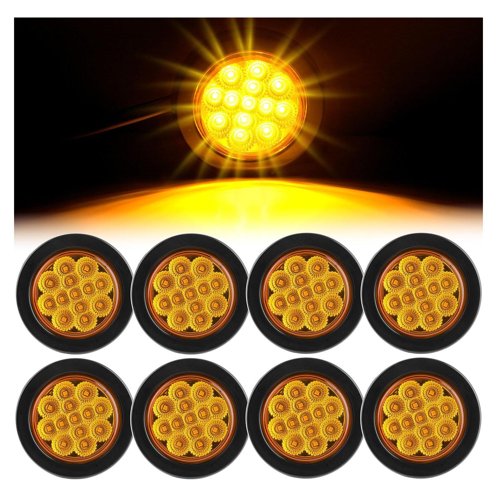 8 Luces Marcadoras LED Ámbar 2.5" Traberm para Remolque