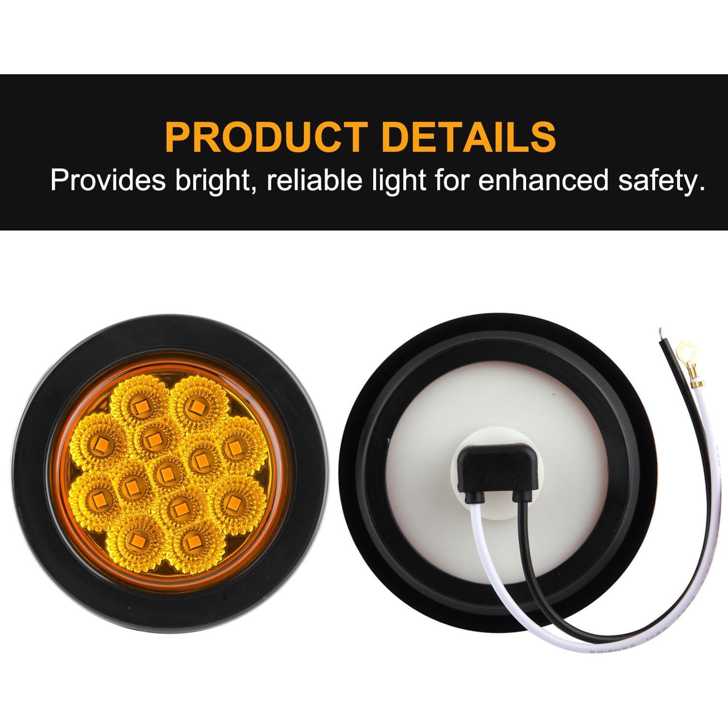 8 Luces Marcadoras LED Ámbar 2.5" Traberm para Remolque