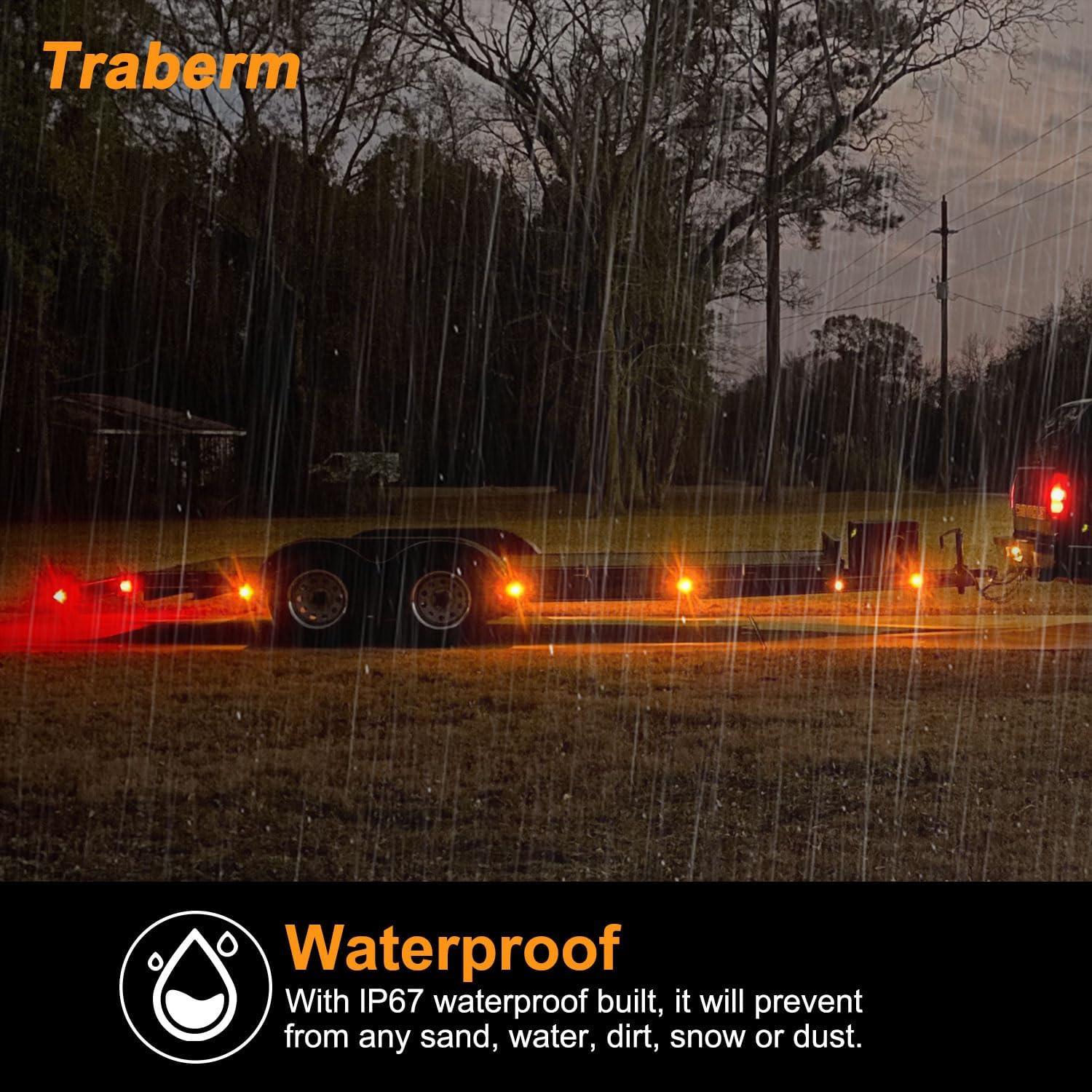 8 Luces Marcadoras LED Ámbar 2.5" Traberm para Remolque