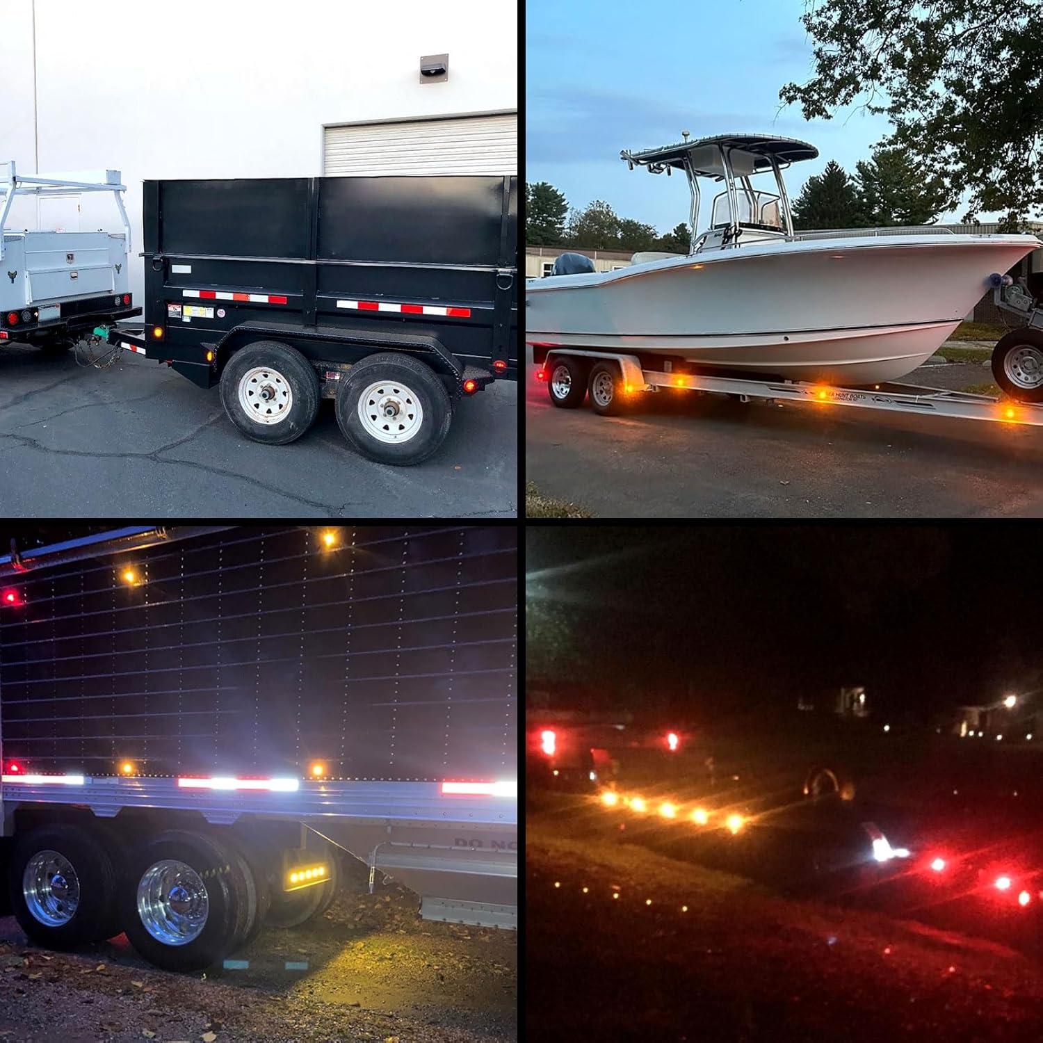 8 Luces Marcadoras LED Ámbar 2.5" Traberm para Remolque