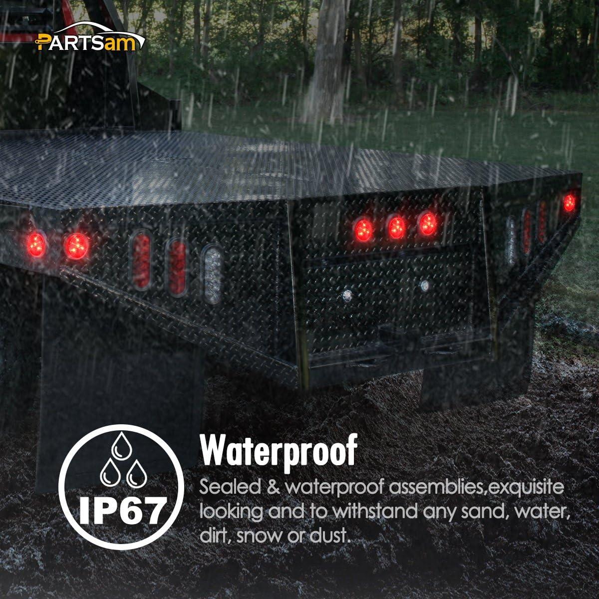 Partsam Luz Marcadora Lateral LED 10Pack 2" Ámbar y Rojo