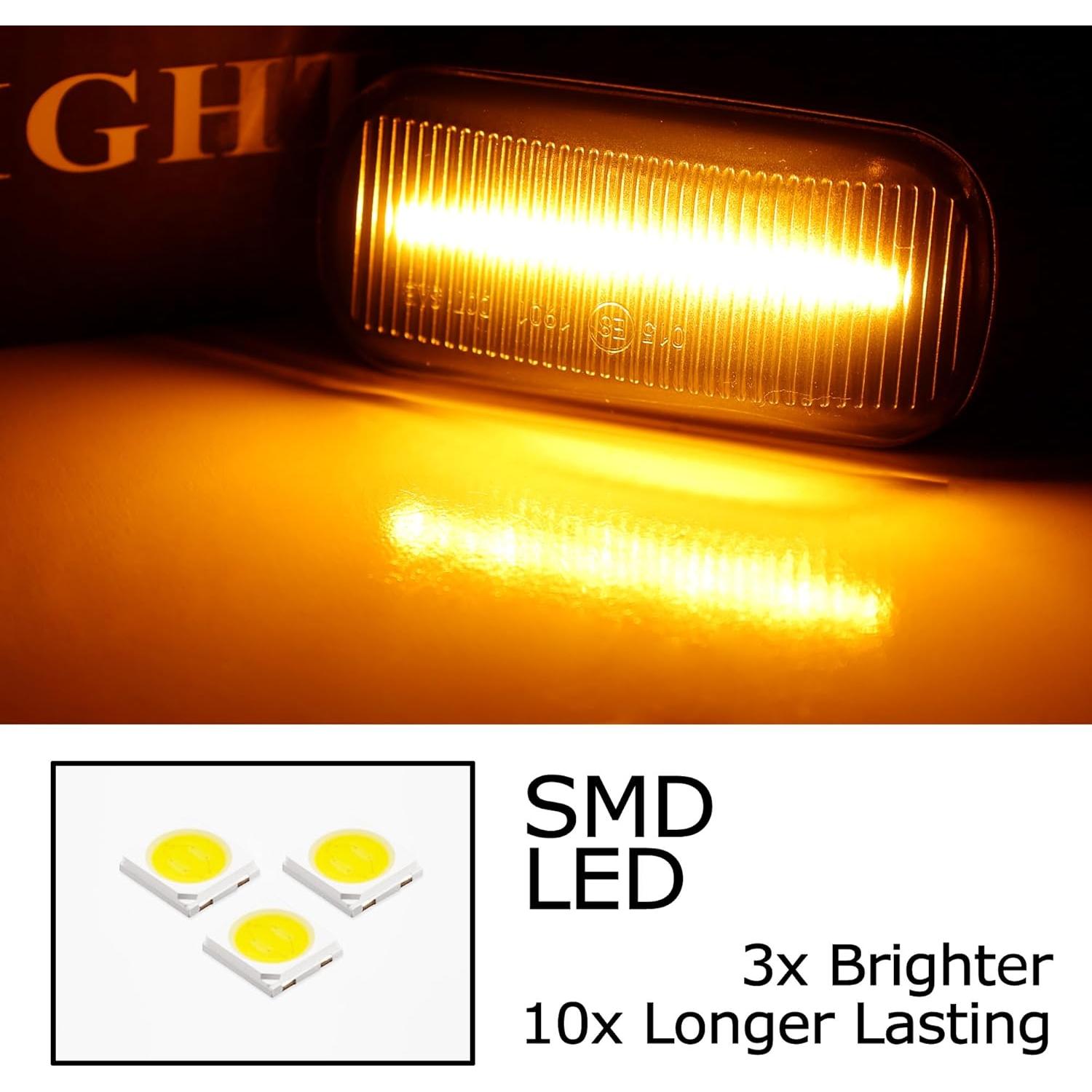 Kit Completo de Luz de Marcador Lateral LED Ahumado iJDMTOY para Honda S2000 2000-2009