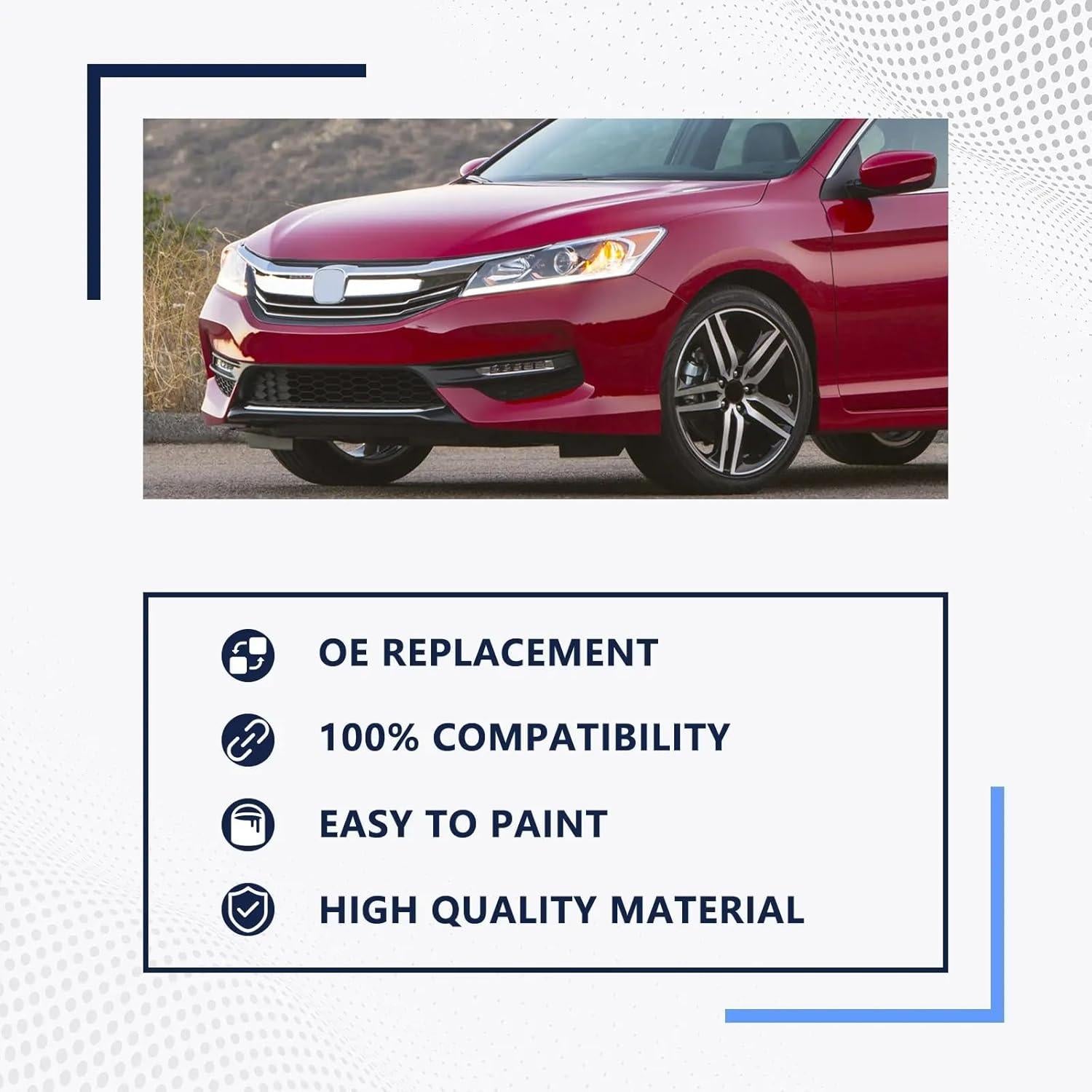 Rejilla Frontal y Faro PENSUN para Honda Accord 2016-2017