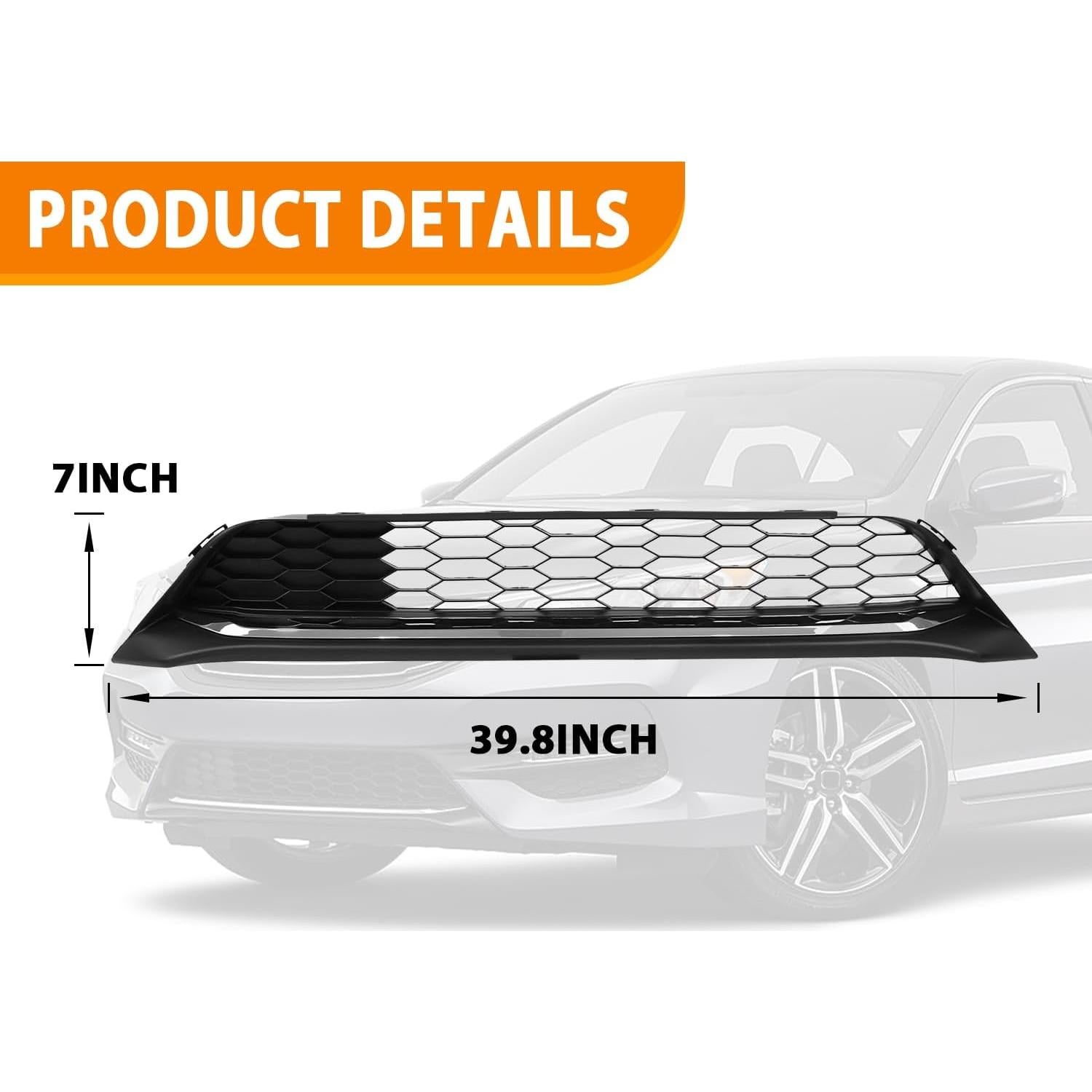 Rejilla Inferior Parachoques Frontal YLT AUTO Honda Accord 2016-2017