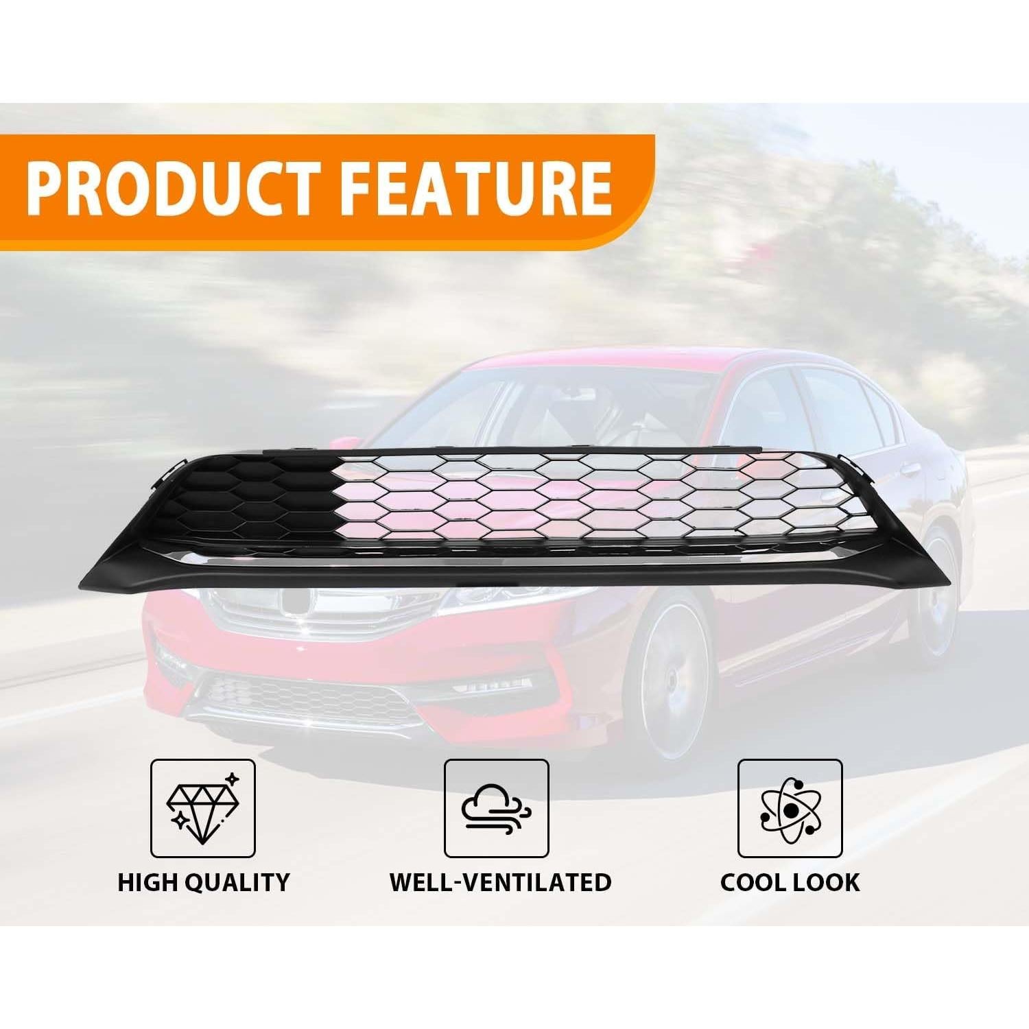 Rejilla Inferior Parachoques Frontal YLT AUTO Honda Accord 2016-2017