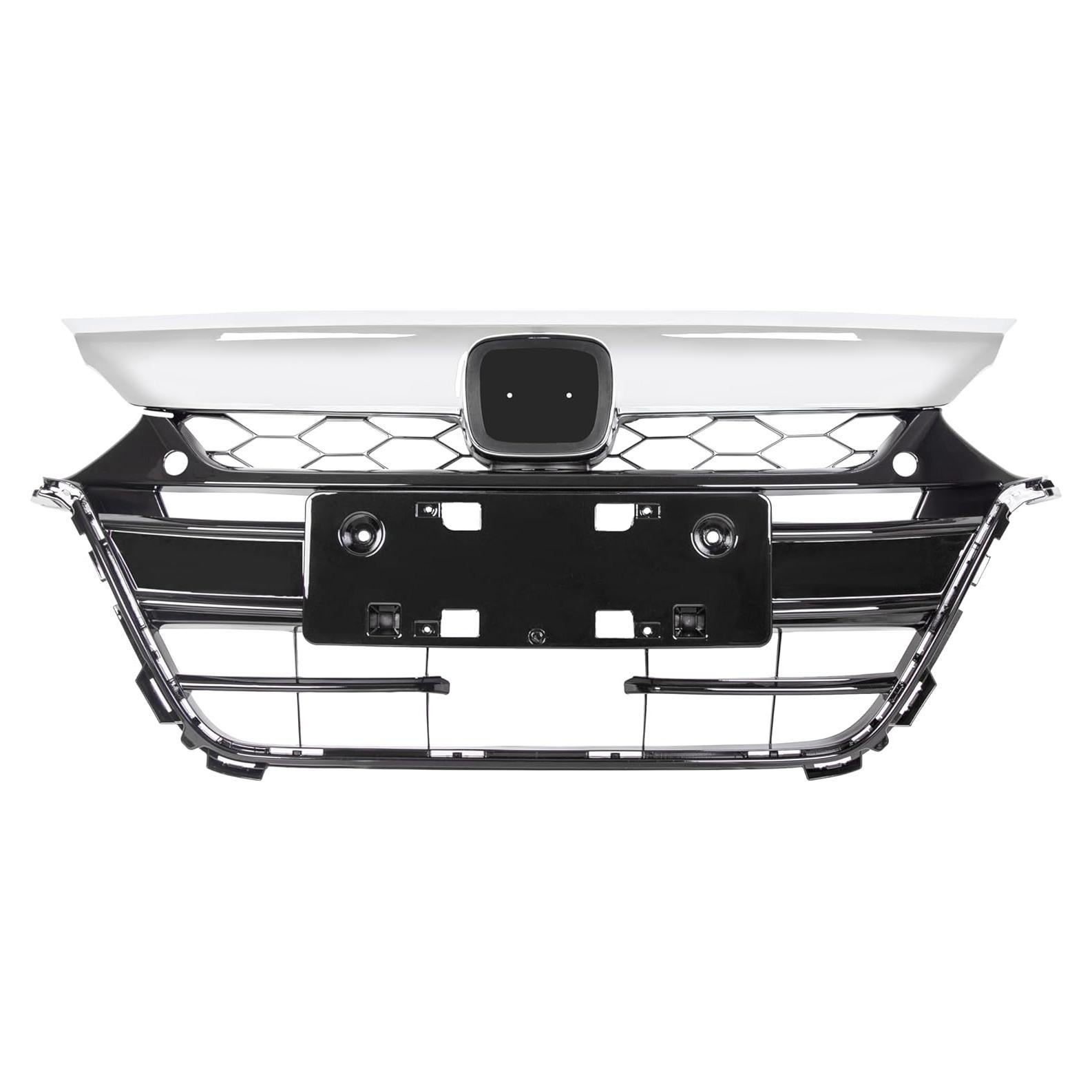 Parrilla Delantera ALMULOO Negra y Plateada para Honda Accord 2018-2020
