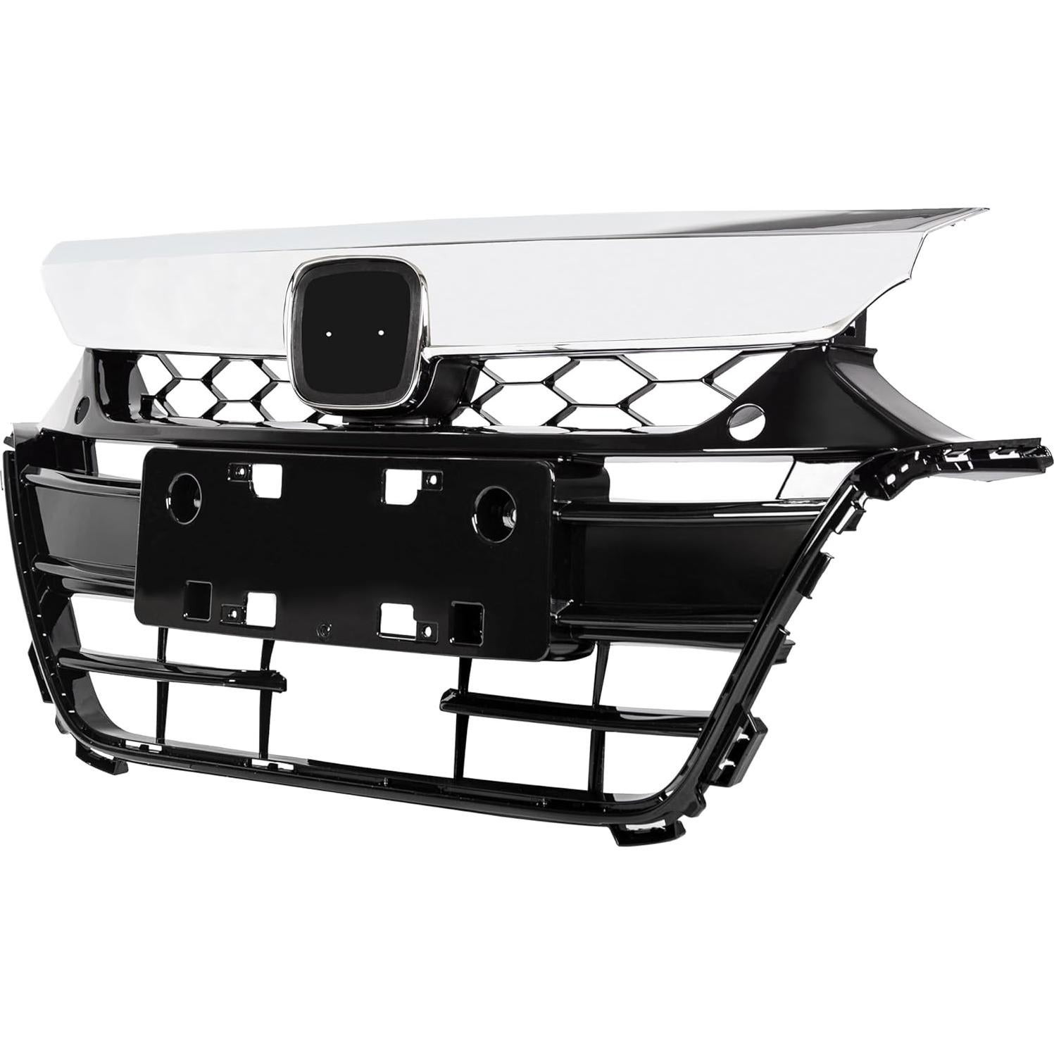 Parrilla Delantera ALMULOO Negra y Plateada para Honda Accord 2018-2020