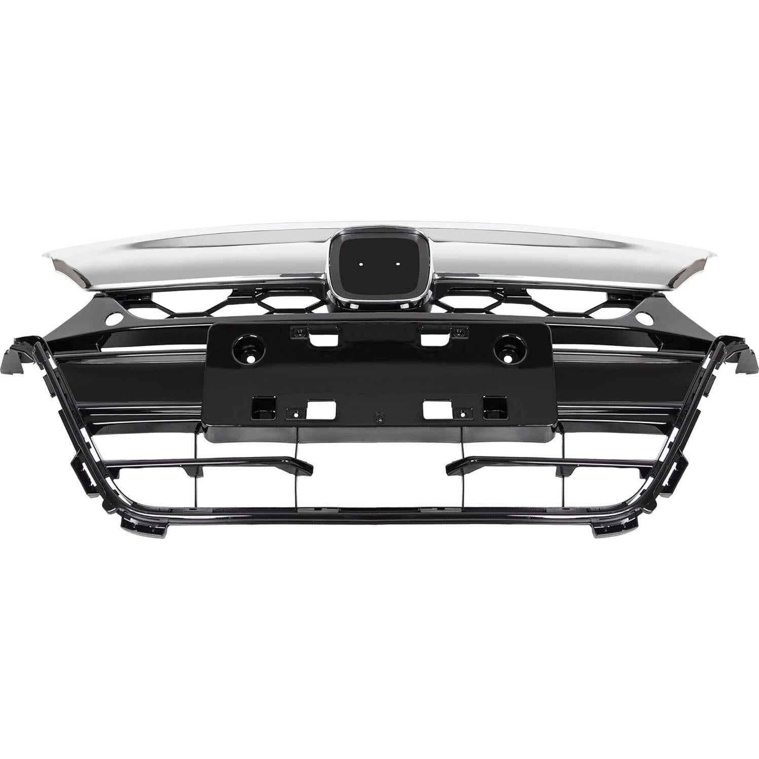 Parrilla Delantera ALMULOO Negra y Plateada para Honda Accord 2018-2020