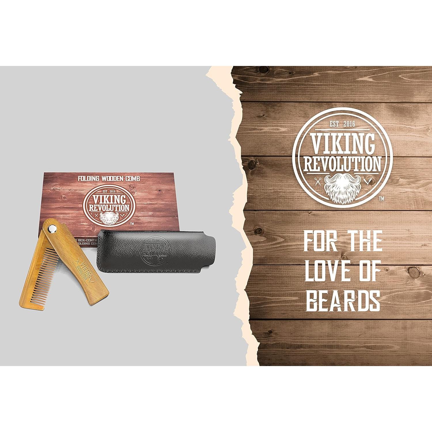 Peine de Barba Plegable Viking Revolution - Madera Sándalo Verde