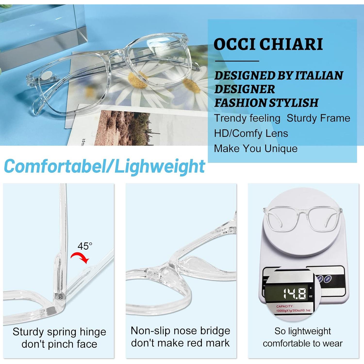 Gafas de Lectura OCCI CHIARI 1.0x Ligeras para Hombres