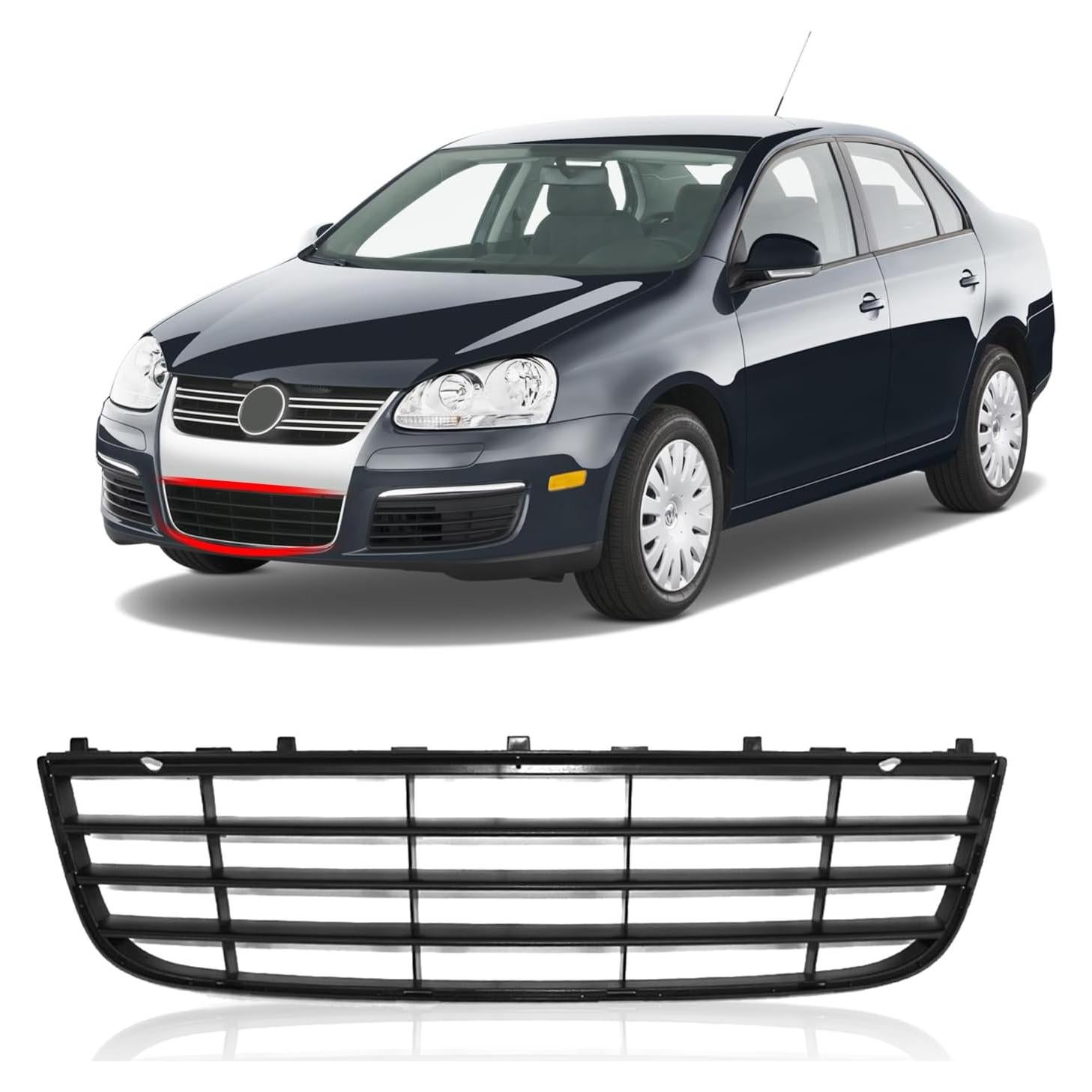 Rejilla Inferior Parachoques Frontal CarPartsDepot Jetta 2005-2010