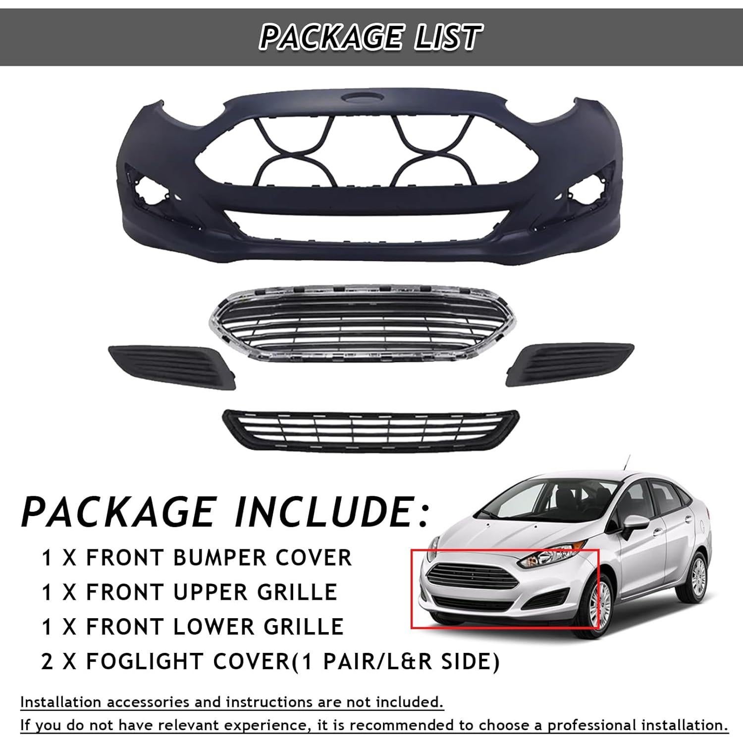 Cubierta Parachoques Frontal HAPSO para Ford Fiesta 2014-2019