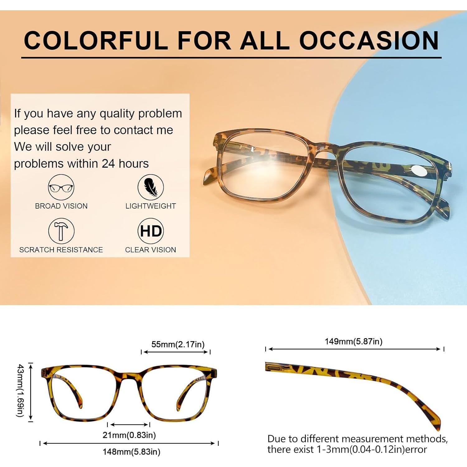 Gafas de Lectura OCCI CHIARI 3.0x Lentes Claros para Hombres