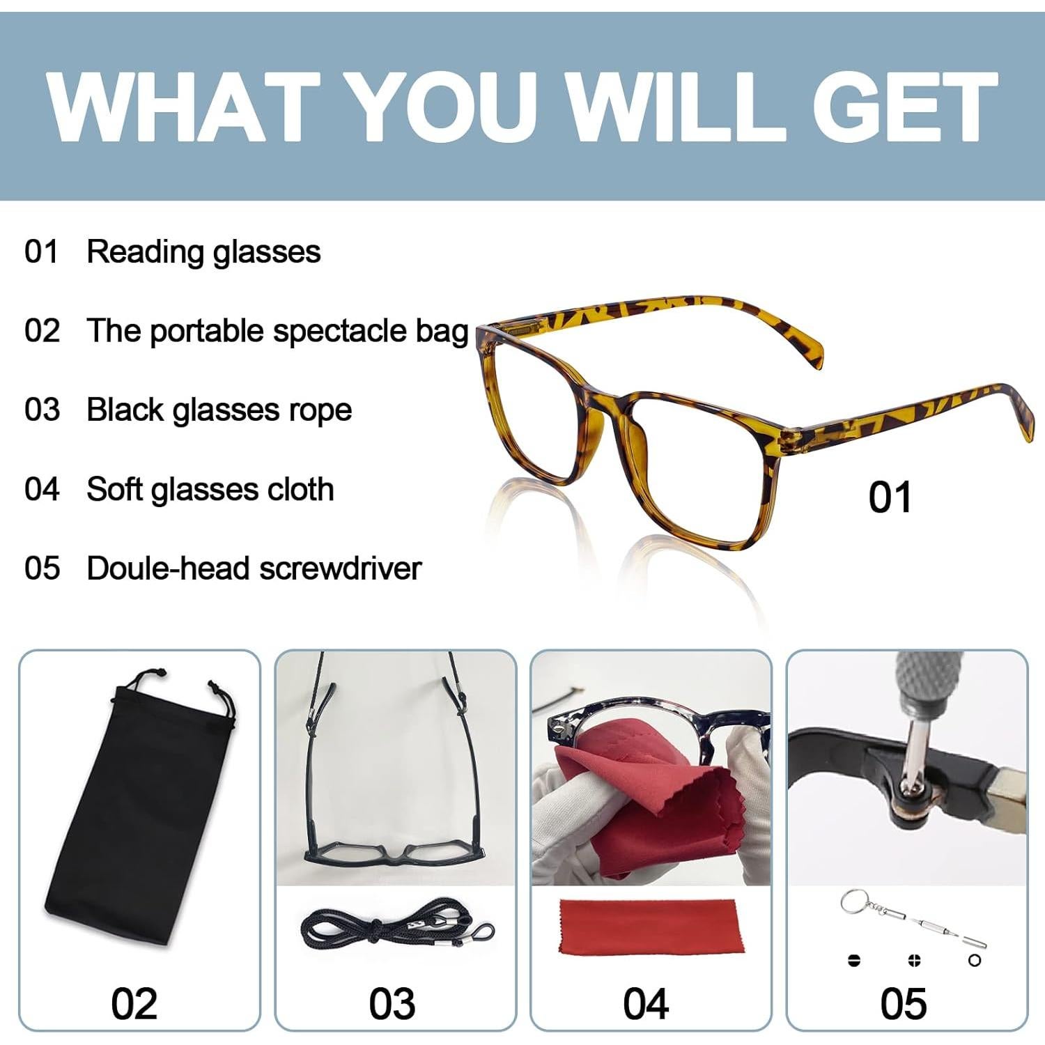 Gafas de Lectura OCCI CHIARI 3.0x Lentes Claros para Hombres