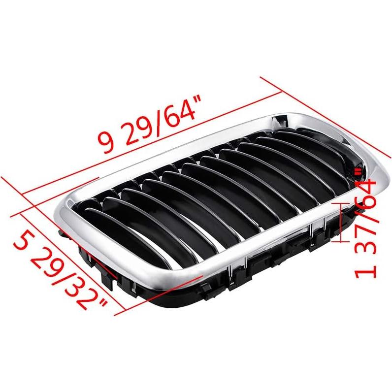 Parrilla Delantera BMW E36 3 Series 1997-1999 Negro Cromo