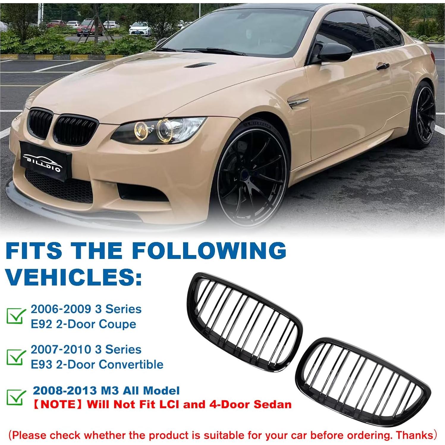 Rejilla Frontal Doble Listón Negro Brillante BILLDIO E92 E93