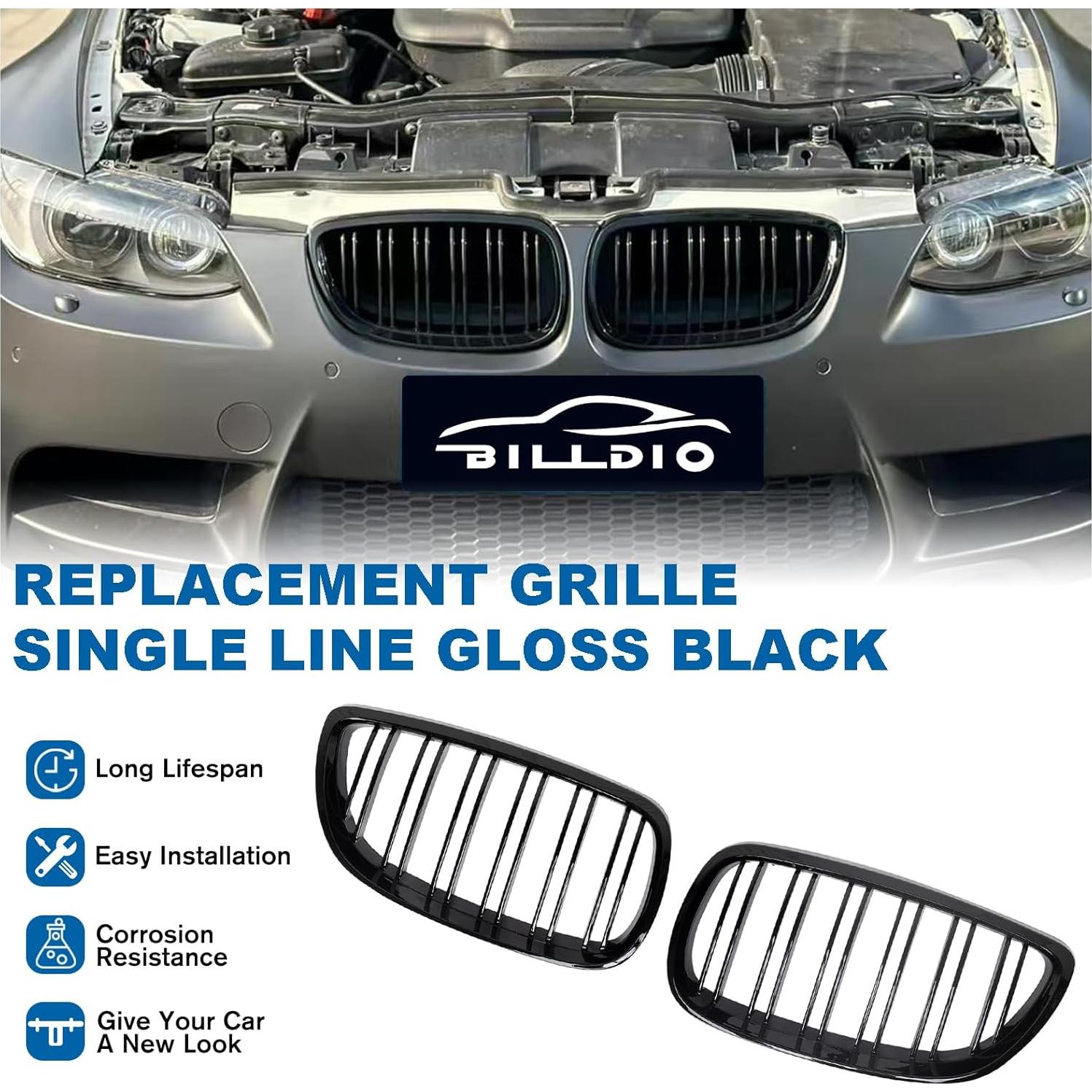 Rejilla Frontal Doble Listón Negro Brillante BILLDIO E92 E93