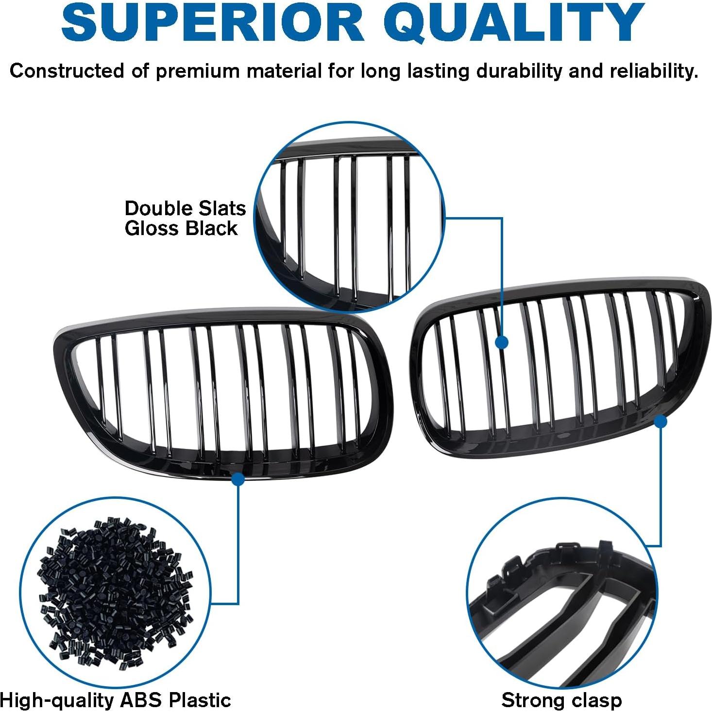 Rejilla Frontal Doble Listón Negro Brillante BILLDIO E92 E93