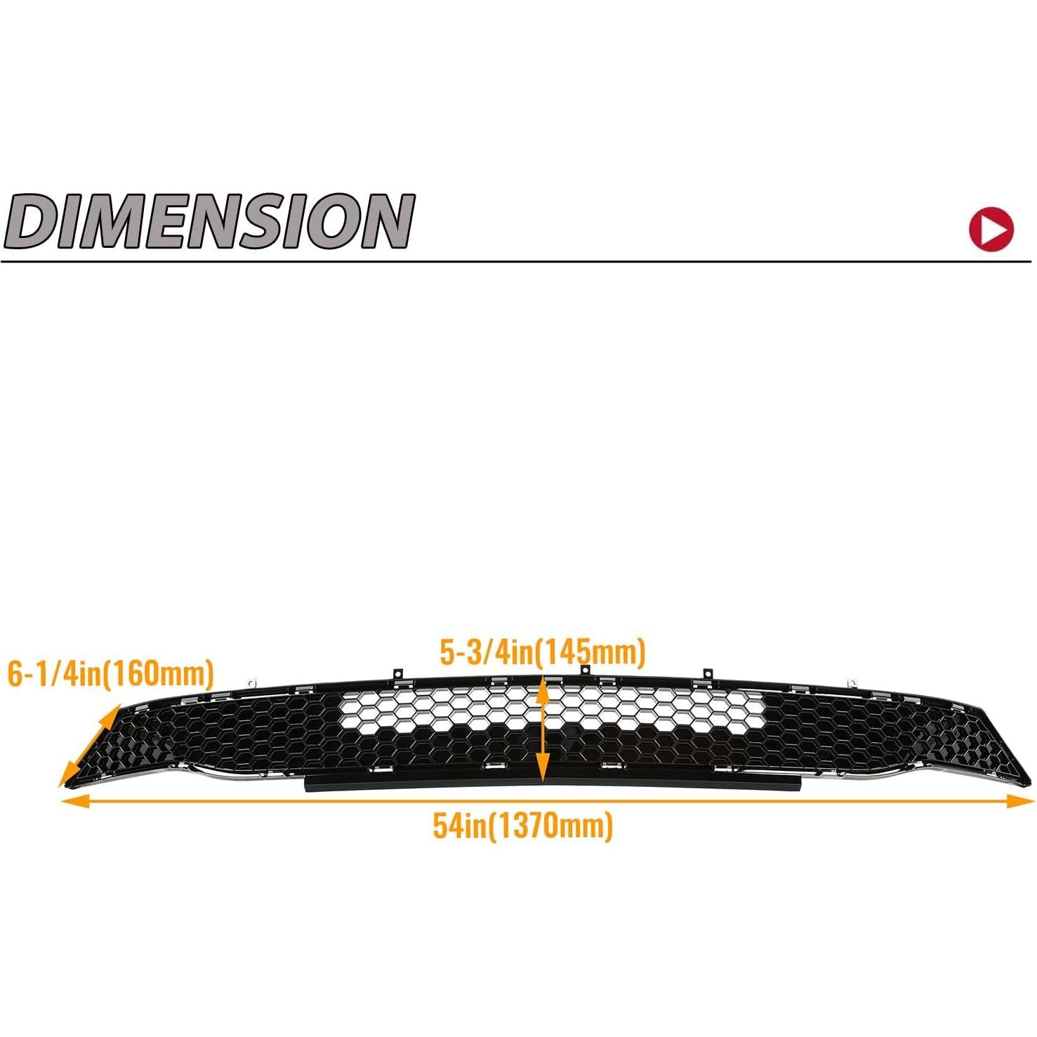 Rejilla Inferior Delantera HECASA Ford Mustang 2018-2021 Negro