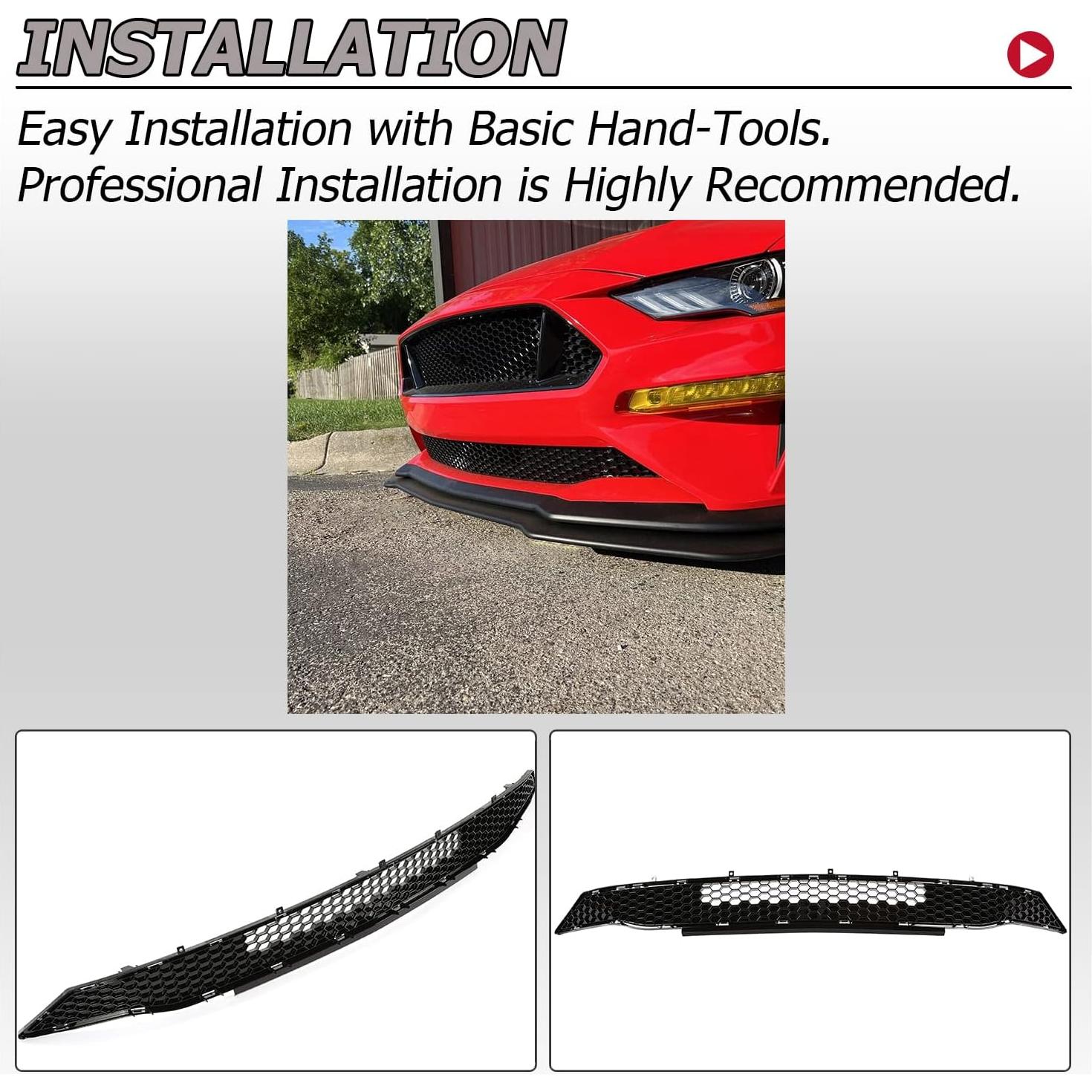 Rejilla Inferior Delantera HECASA Ford Mustang 2018-2021 Negro