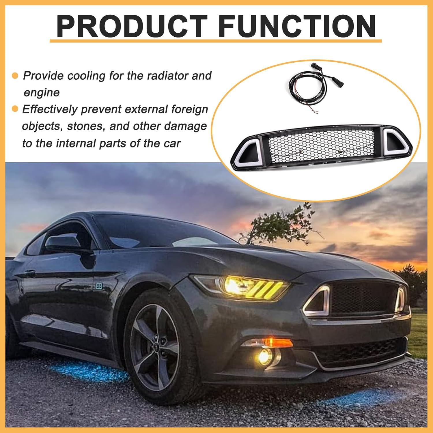 Parrilla Superior Del Parachoques Delantero DIBON AUTO 2015-2017 Ford Mustang