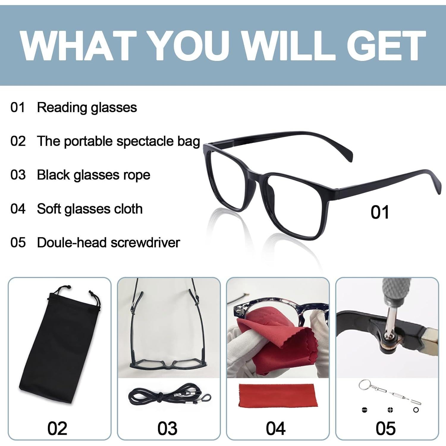 Gafas de Lectura OCCI CHIARI XL 3.0x Negro para Hombres