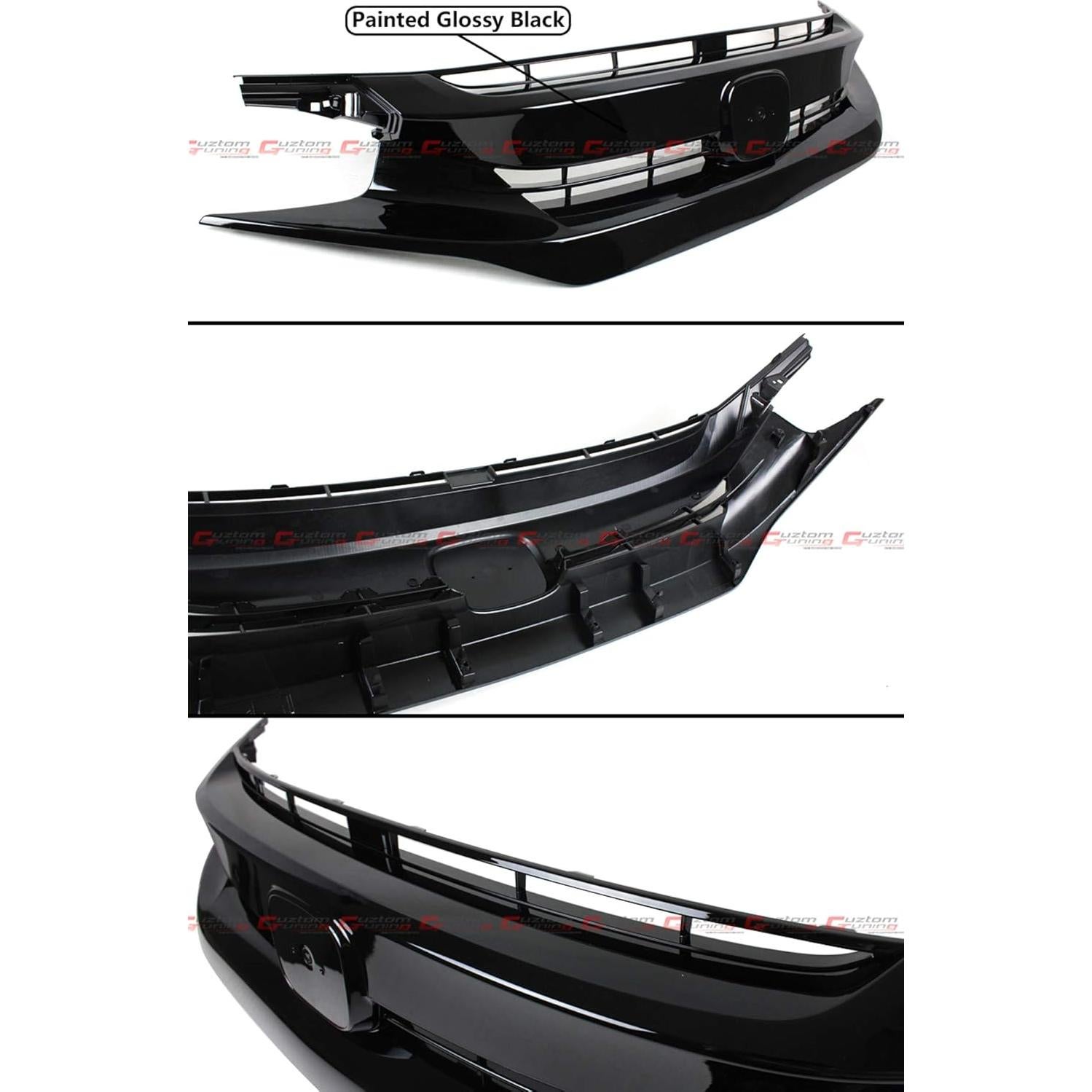 Rejilla delantera RS negra brillante + cubierta parachoques Honda Civic 2016-2021