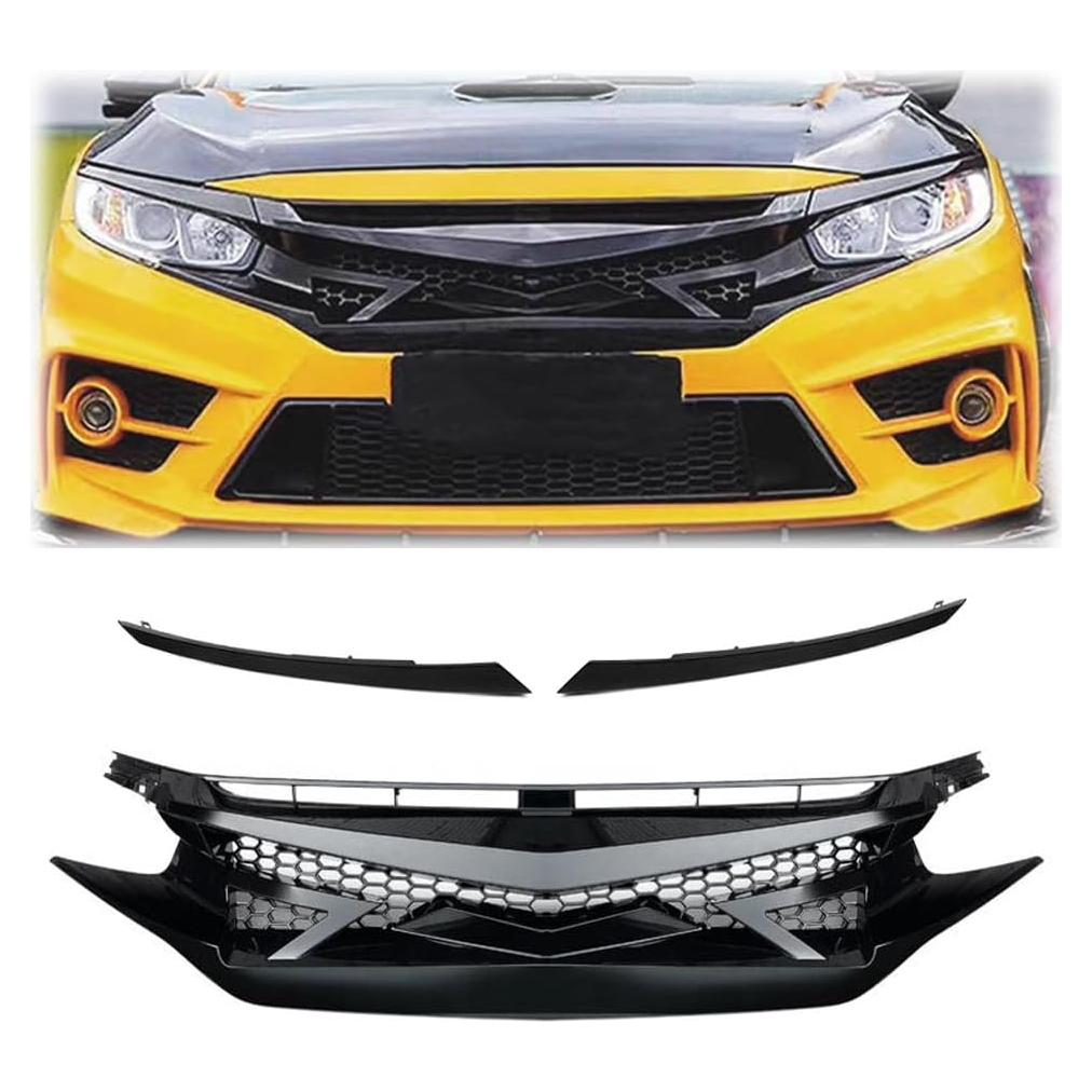 Parachoques Delantero PIT66 para Honda Civic 2016-2018 Negro