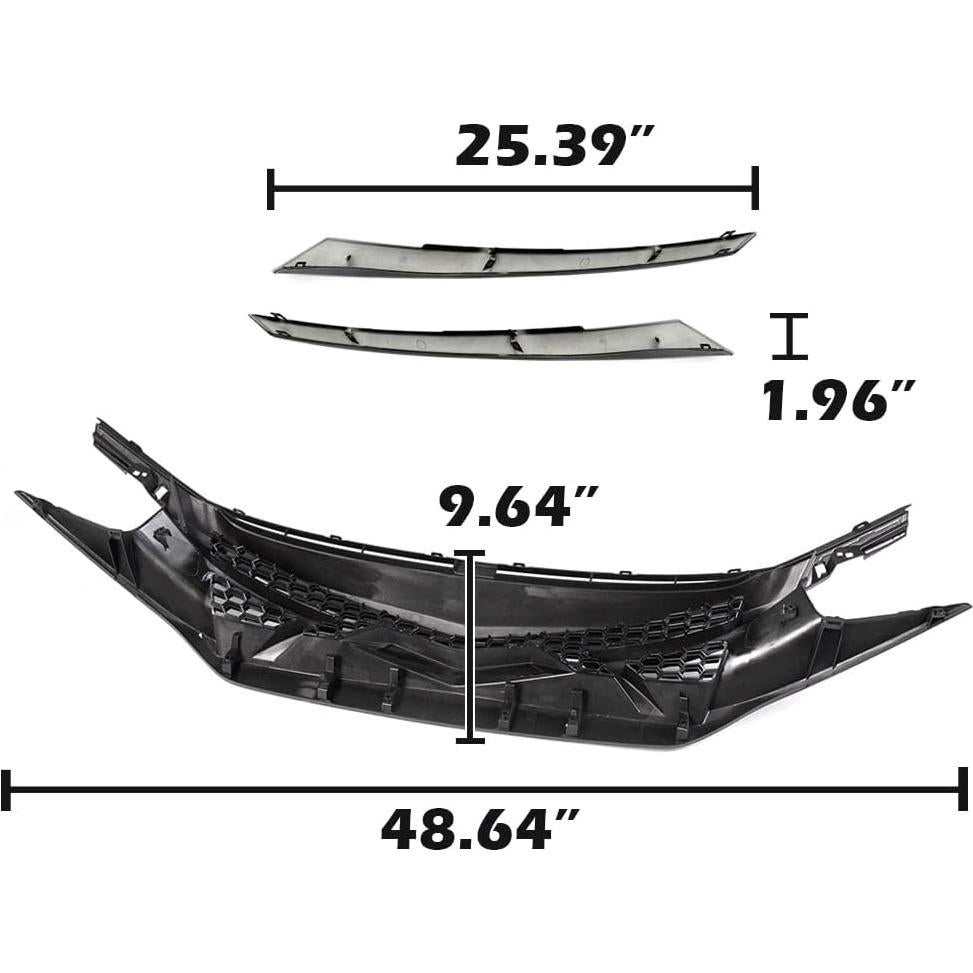 Parachoques Delantero PIT66 para Honda Civic 2016-2018 Negro