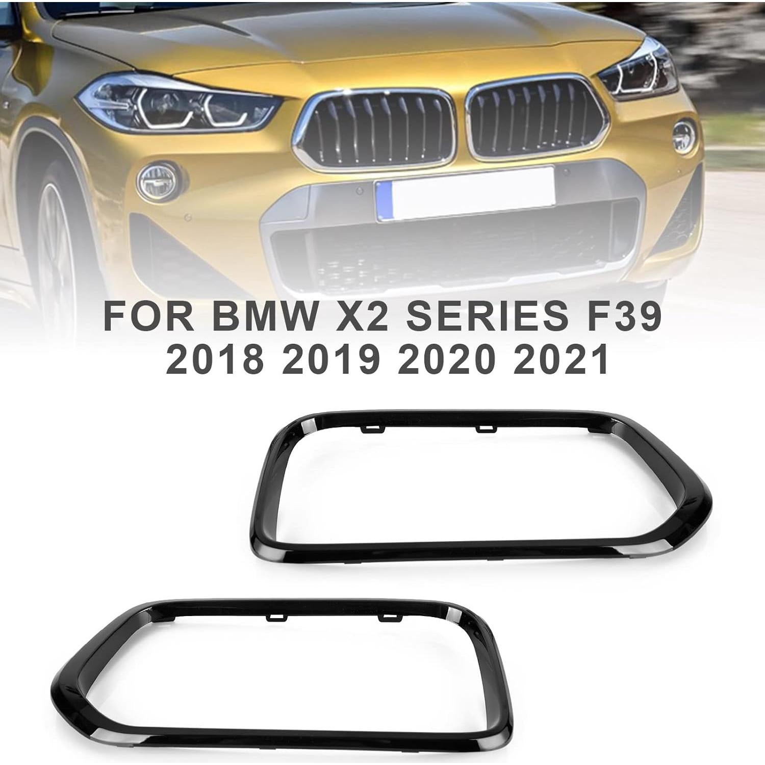 Cubierta de Marco de Parrilla Frontal Topteng para BMW X2 F39 2018-2021