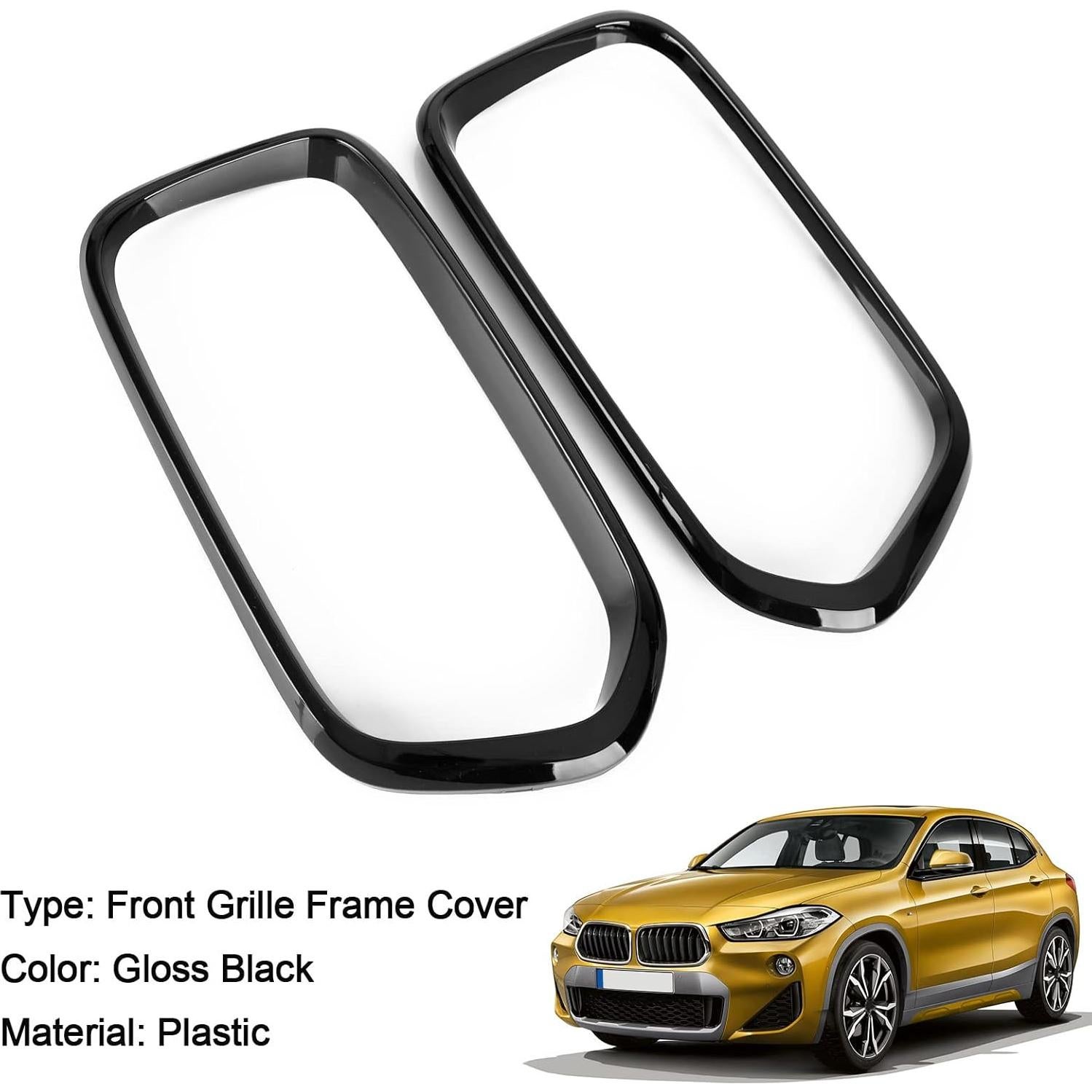 Cubierta de Marco de Parrilla Frontal Topteng para BMW X2 F39 2018-2021