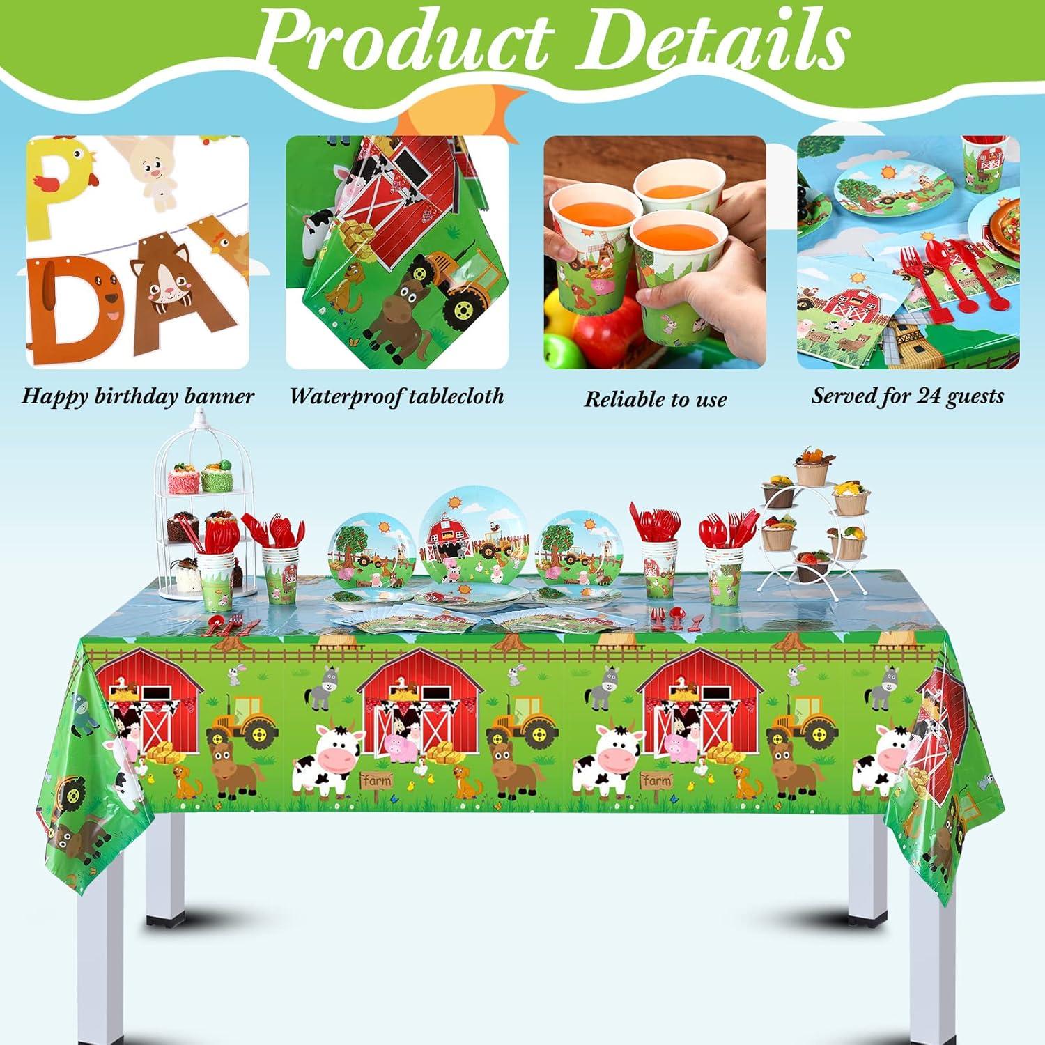 171 Piezas Fiesta Temática Animales de Granja Pajean