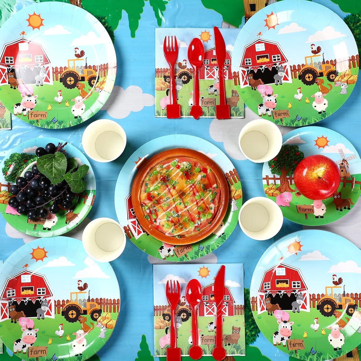 171 Piezas Fiesta Temática Animales de Granja Pajean