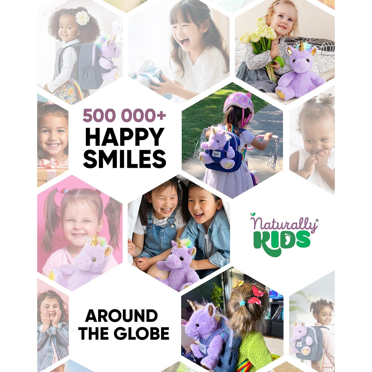 Mochila Unicornio Morado 25,4 cm con Juguete Desmontable