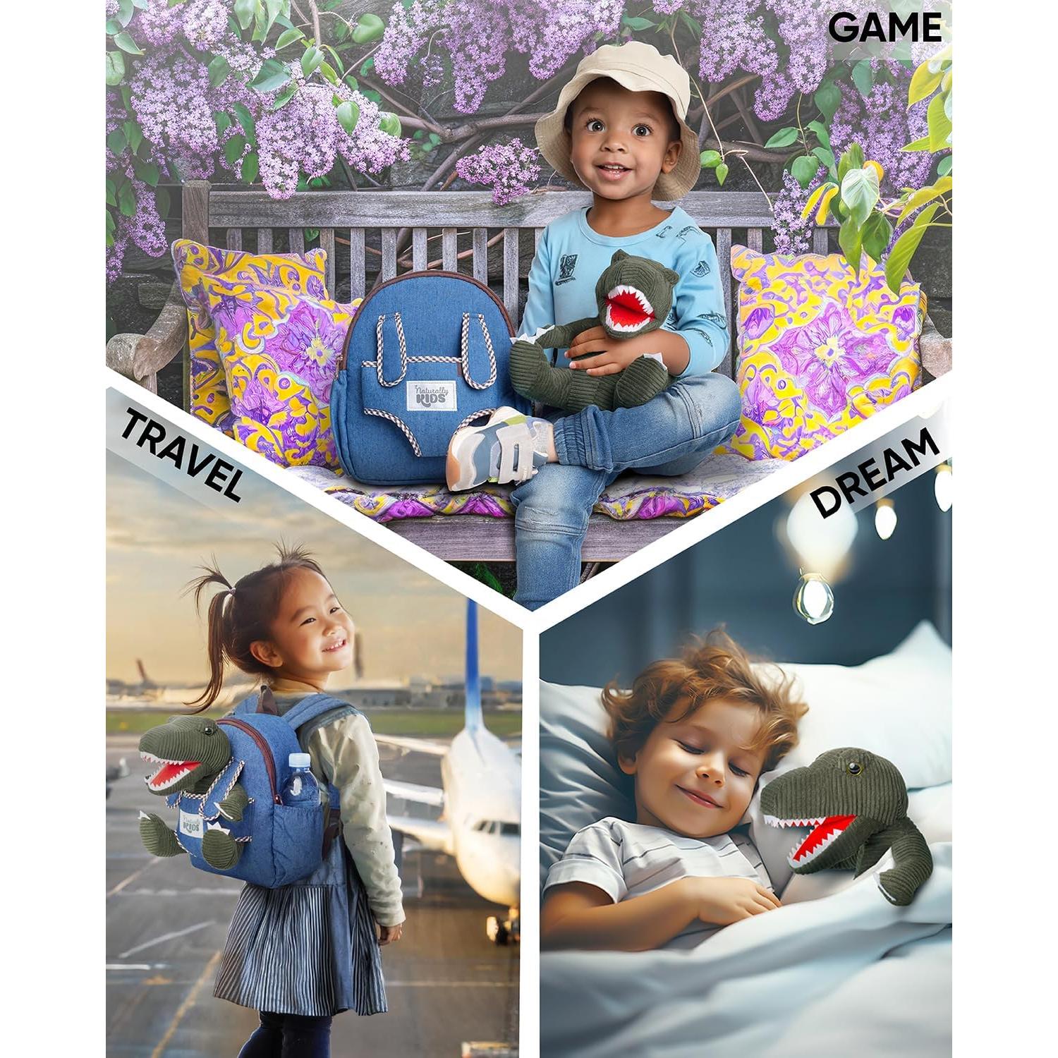 Mochila Dinosaurio Verde Naturally KIDS 25x20x8 cm