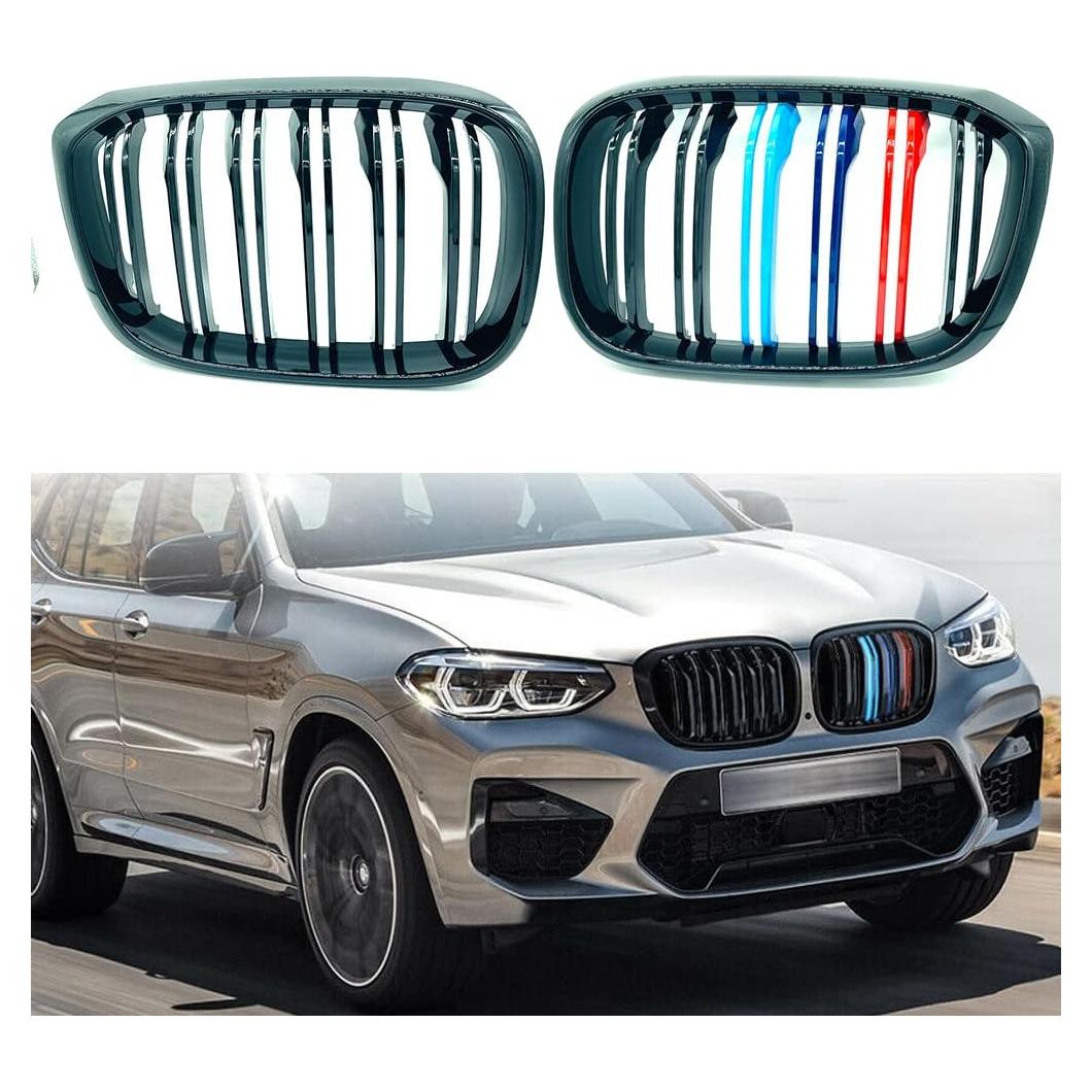 Parrilla Delantera XOPIYAO M-Color Doble Línea Negro Brillante