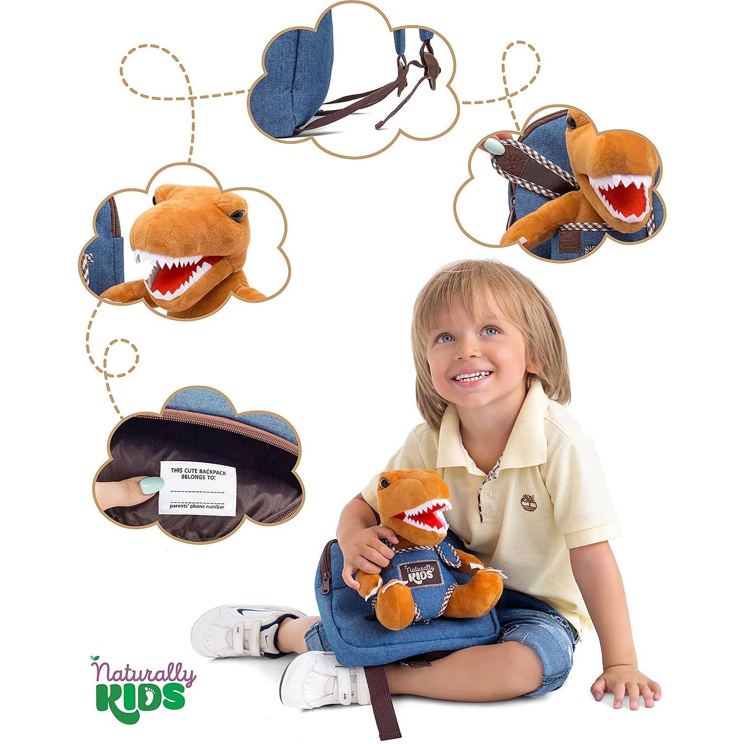 Mini Mochila Dinosaurio Naturally KIDS 17,78x15,24cm