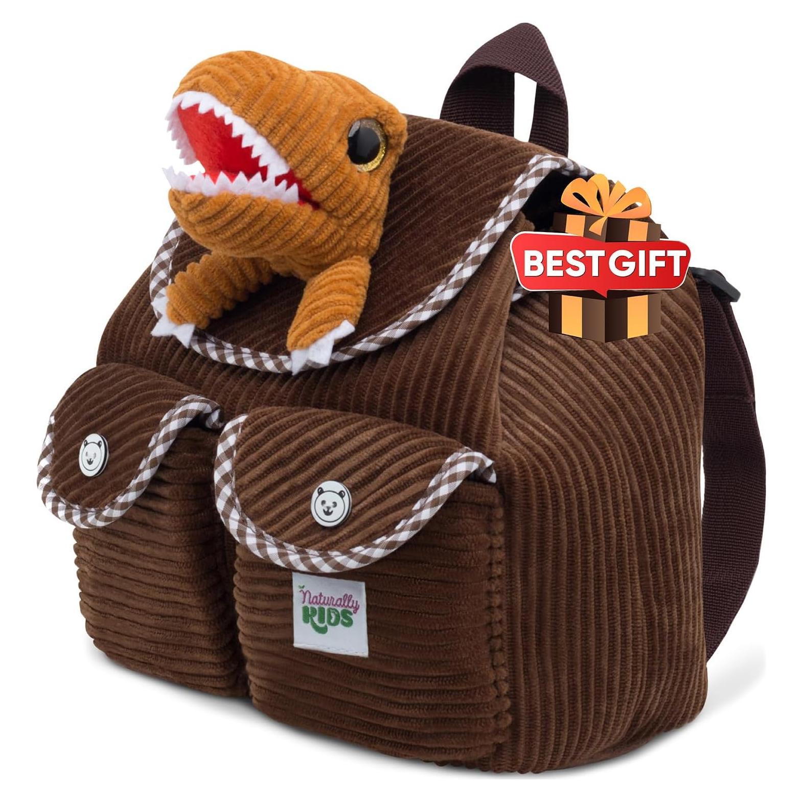 Mochila Dinosaurio Naturally Kids 17,78x15,24 cm para Niños