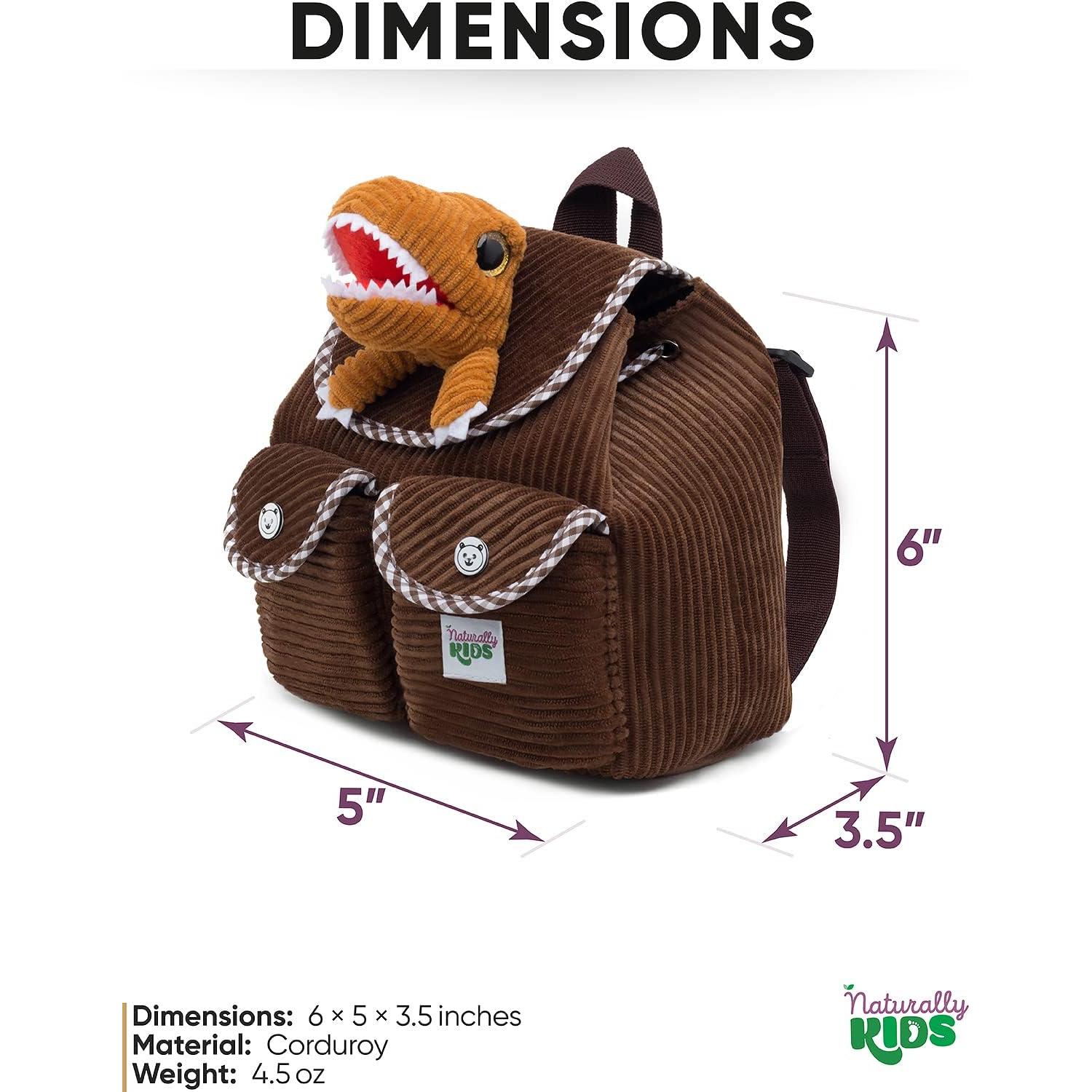 Mochila Dinosaurio Naturally Kids 17,78x15,24 cm para Niños