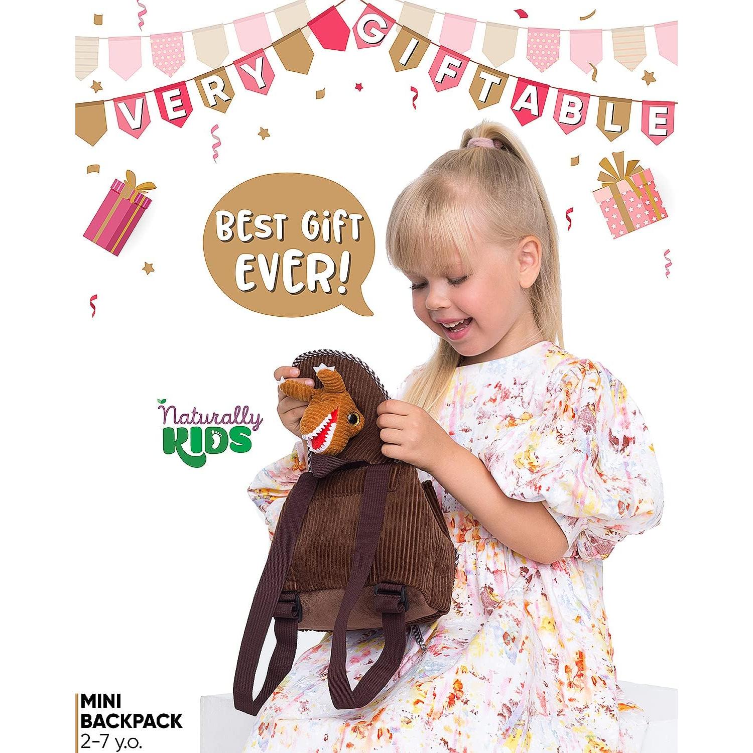 Mochila Dinosaurio Naturally Kids 17,78x15,24 cm para Niños