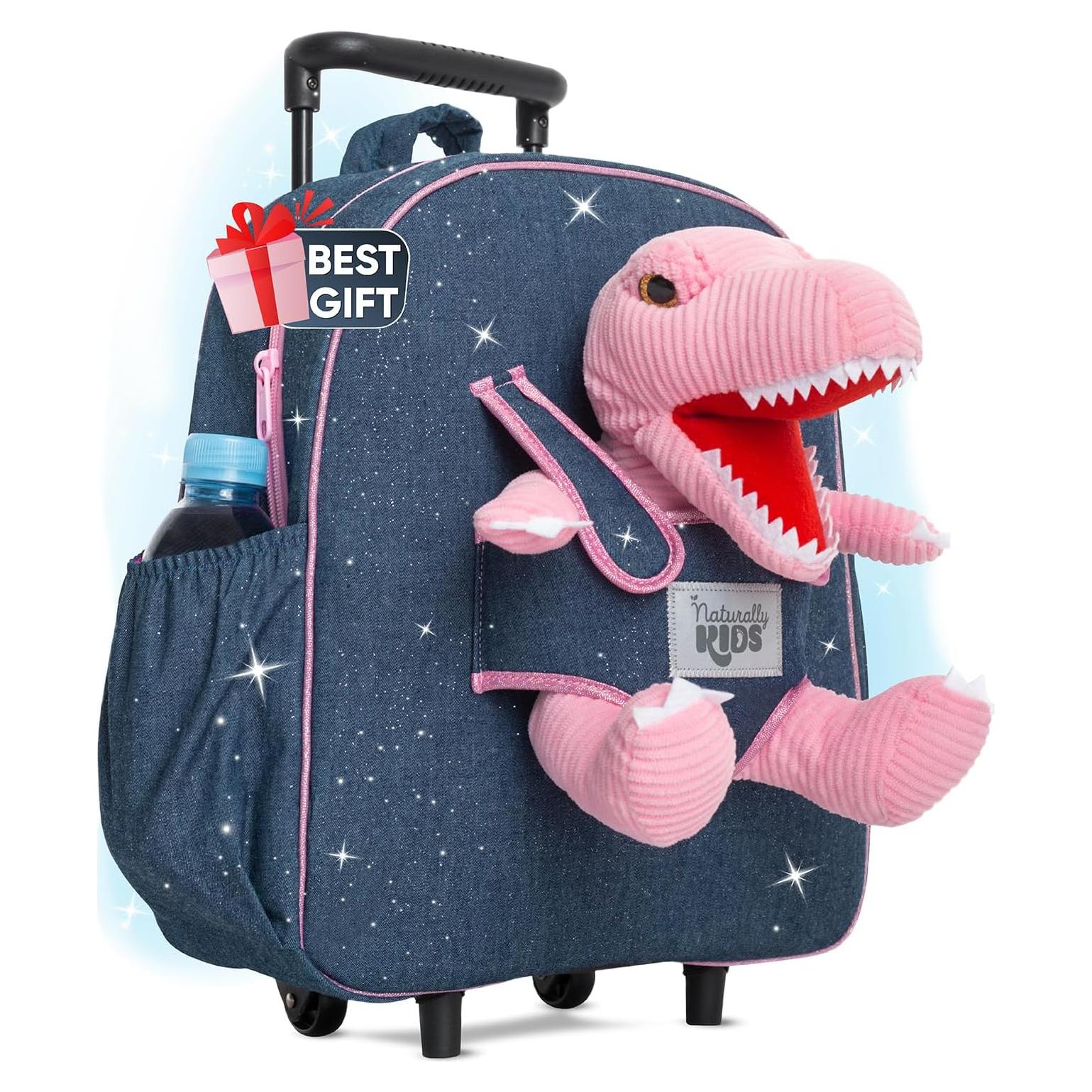 Maleta Rodante Dinosaurio Rosa Naturally KIDS 31.75 cm