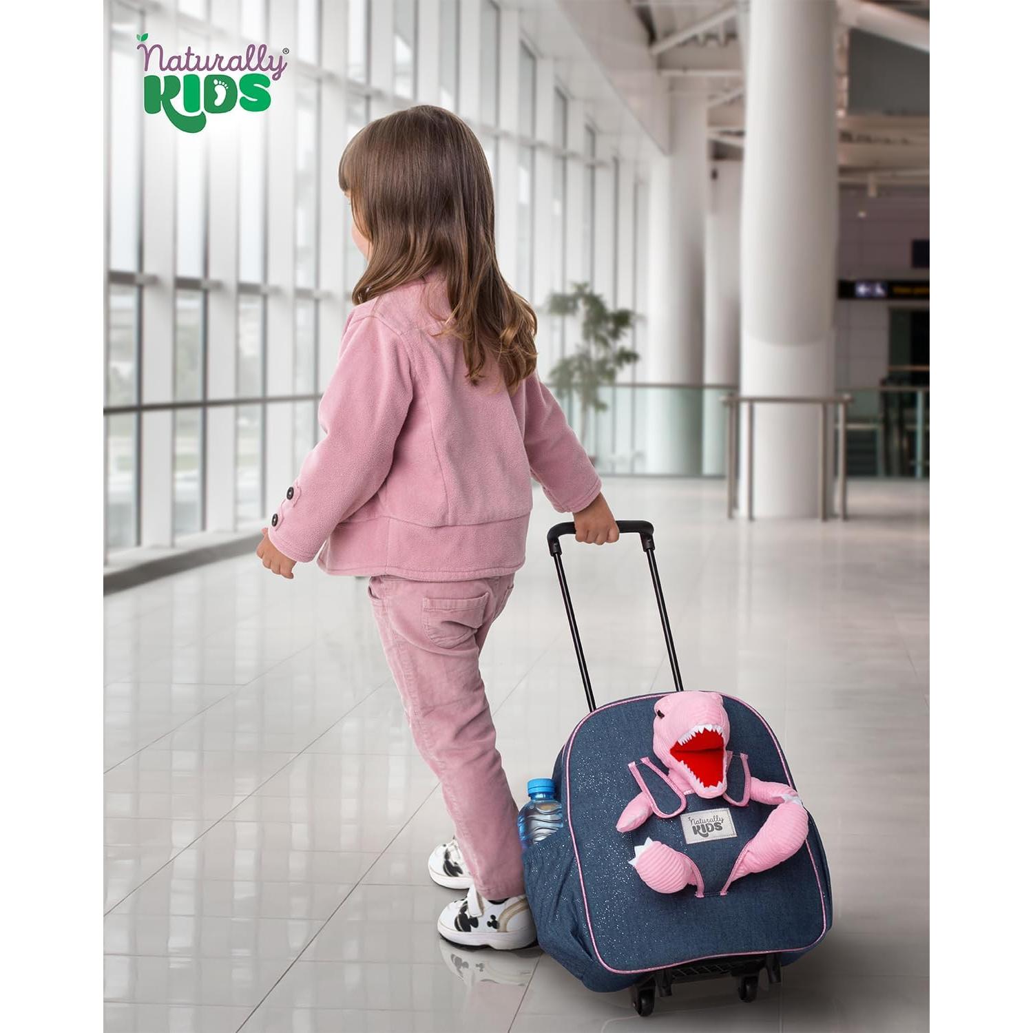 Maleta Rodante Dinosaurio Rosa Naturally KIDS 31.75 cm
