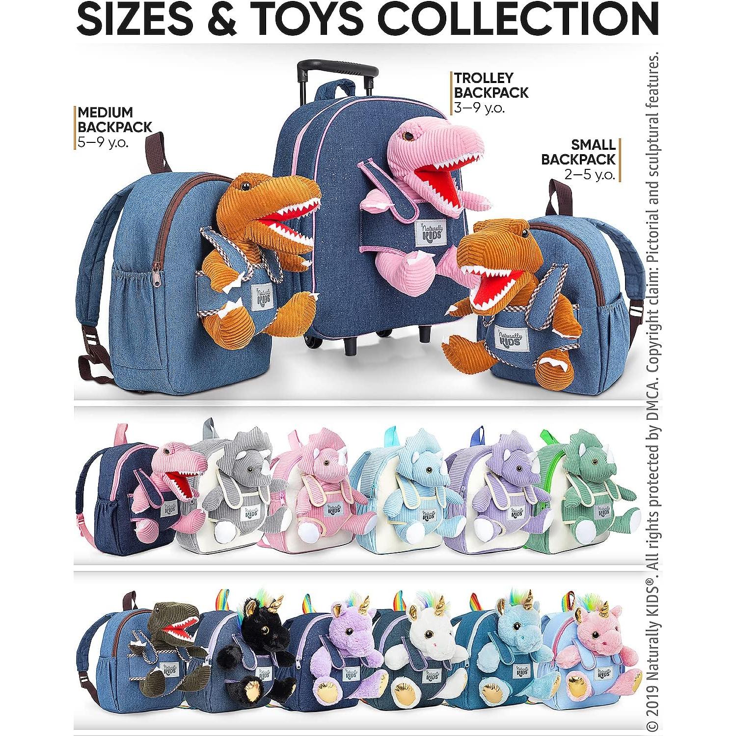 Maleta Rodante Dinosaurio Rosa Naturally KIDS 31.75 cm