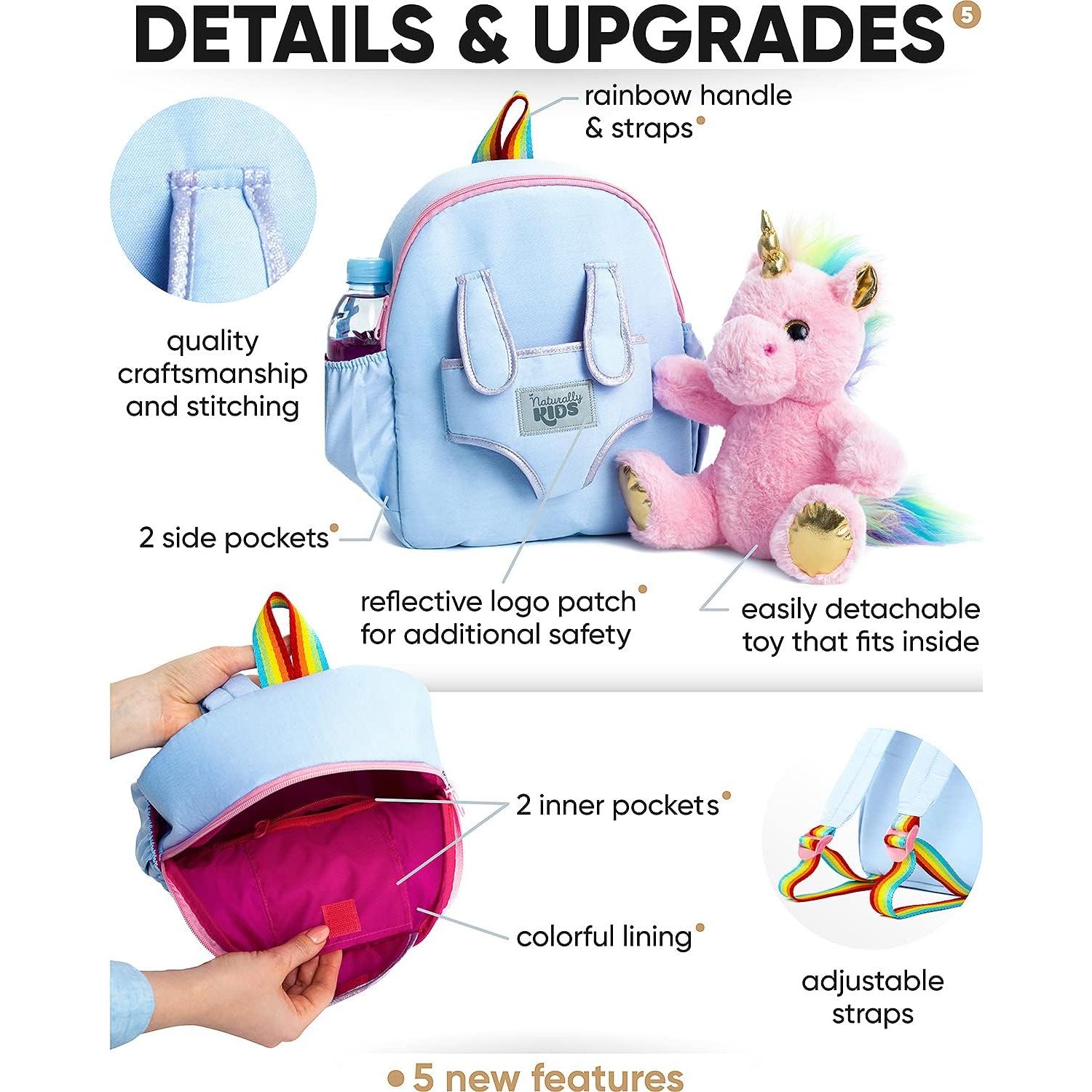 Mochila Unicornio Rosa Naturally KIDS 29x25x9 cm para Niñas